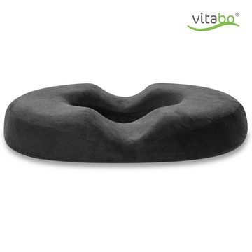 Vitabo Sitzkissen Vitabo Sitzkissen mit Steißbein-Mulden I Sitzring in O-Form I Sitzdonut mit weichem Bezug