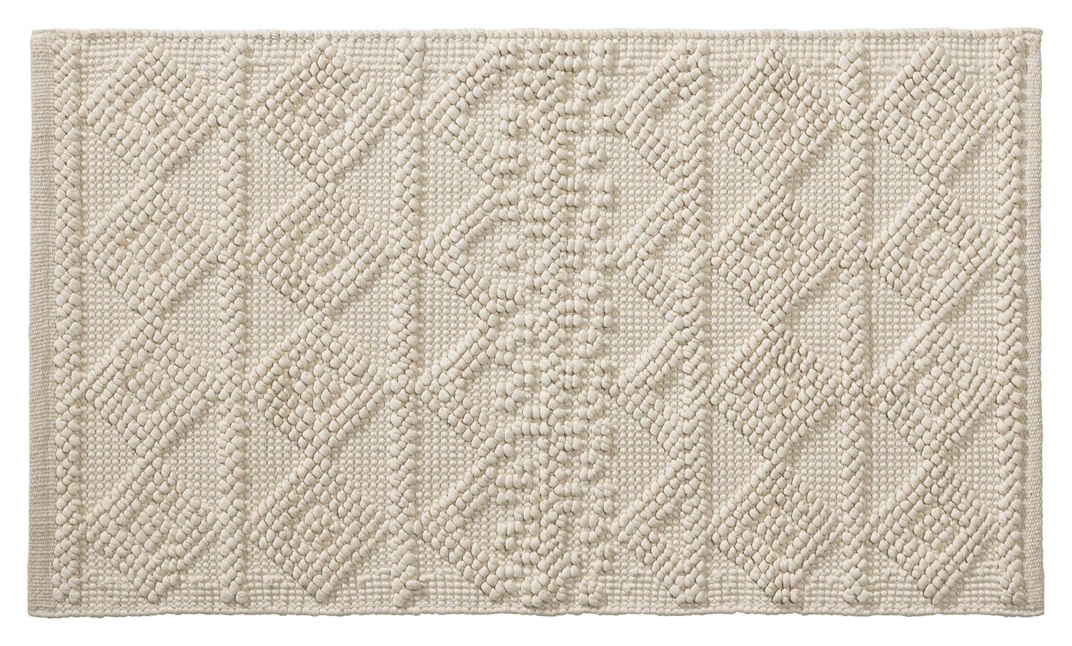 Badematte BOHO, Beige, 120 x 70 cm, Uni, rutschhemmend beschichtet, Baumwol günstig online kaufen