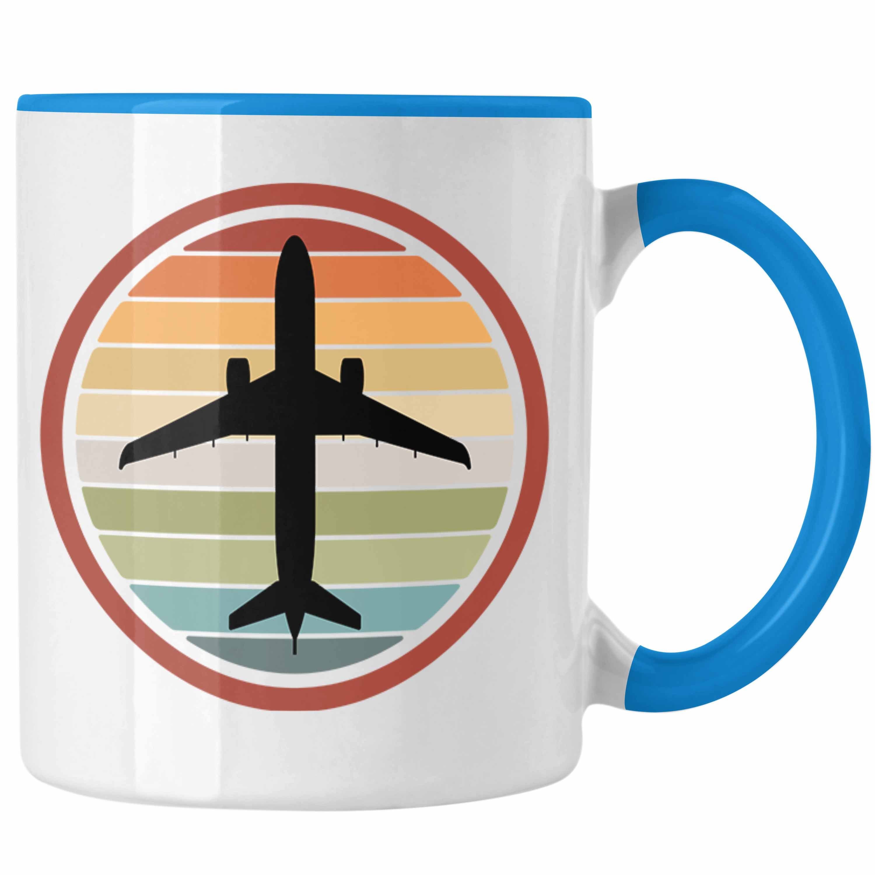 Flugzeug Tasse Geschenk Tasse Grafik Pilot Geschenkidee Kaffeetasse Blau Trendation Trendation - Flugzeug Piloten Fliegen
