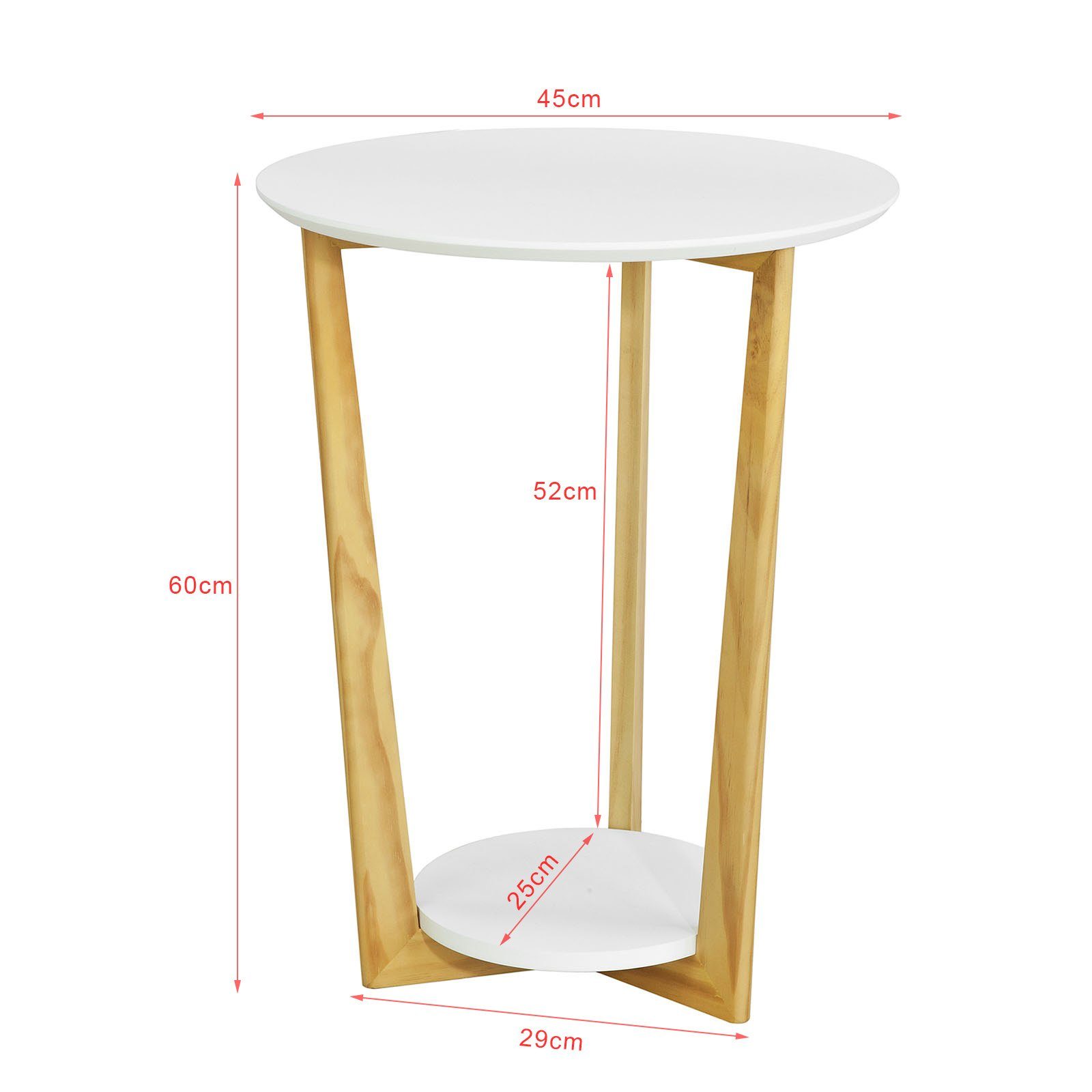 SoBuy Beistelltisch FBT52, Couchtisch Kaffeetisch Balkontisch mit 2 Ablagen