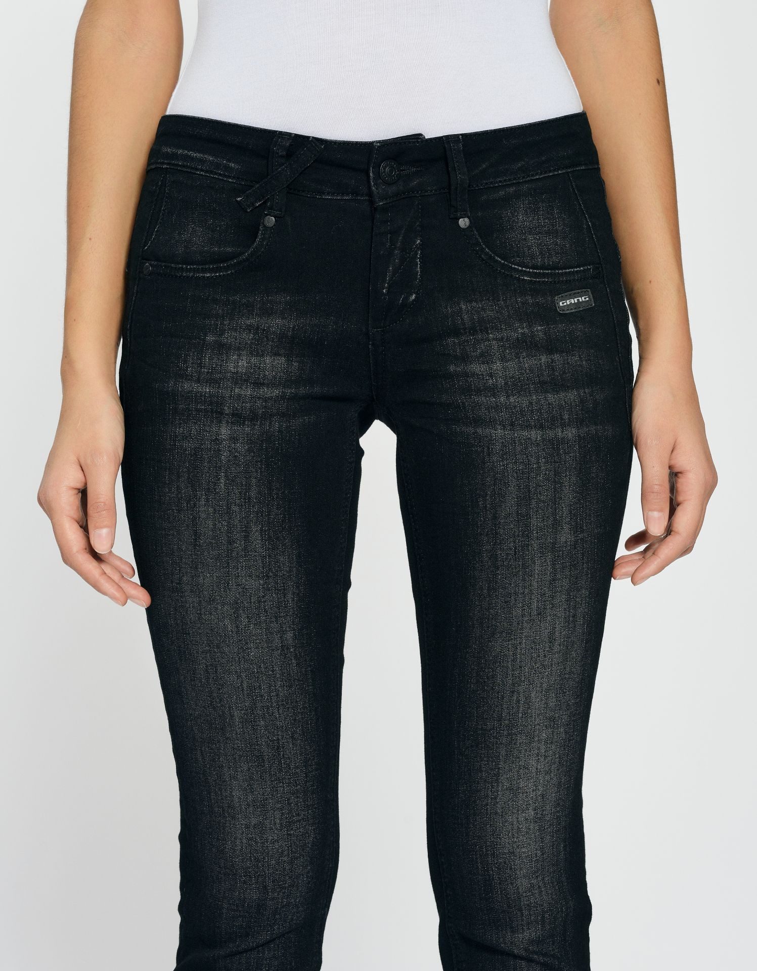 GANG 5-Pocket-Jeans 94Nele skinny fit - black used wash günstig online kaufen