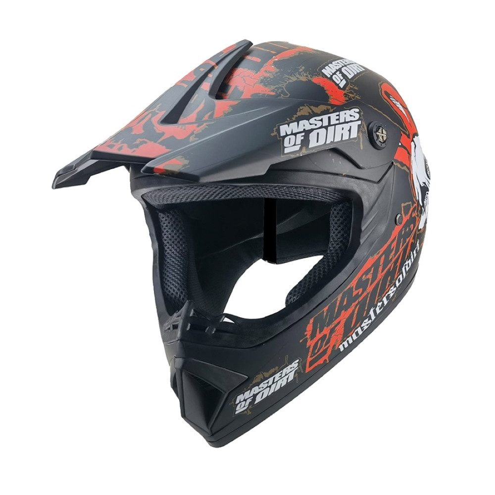 FunSport-Factory Motocrosshelm Motocrosshelm Kindercrosshelm Masters of Dirt (Einzelartikel, Einzelhelm), UV-beständig, Stylisches Design, Für Jungen & Mädchen geeignet