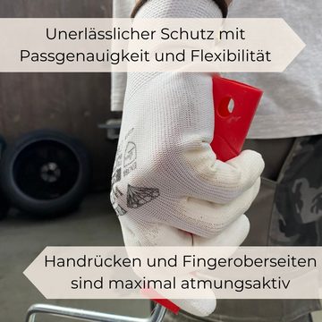 GarPet Mechaniker-Handschuhe Arbeitshandschuhe PU weiß Gr. 9 1 Paar