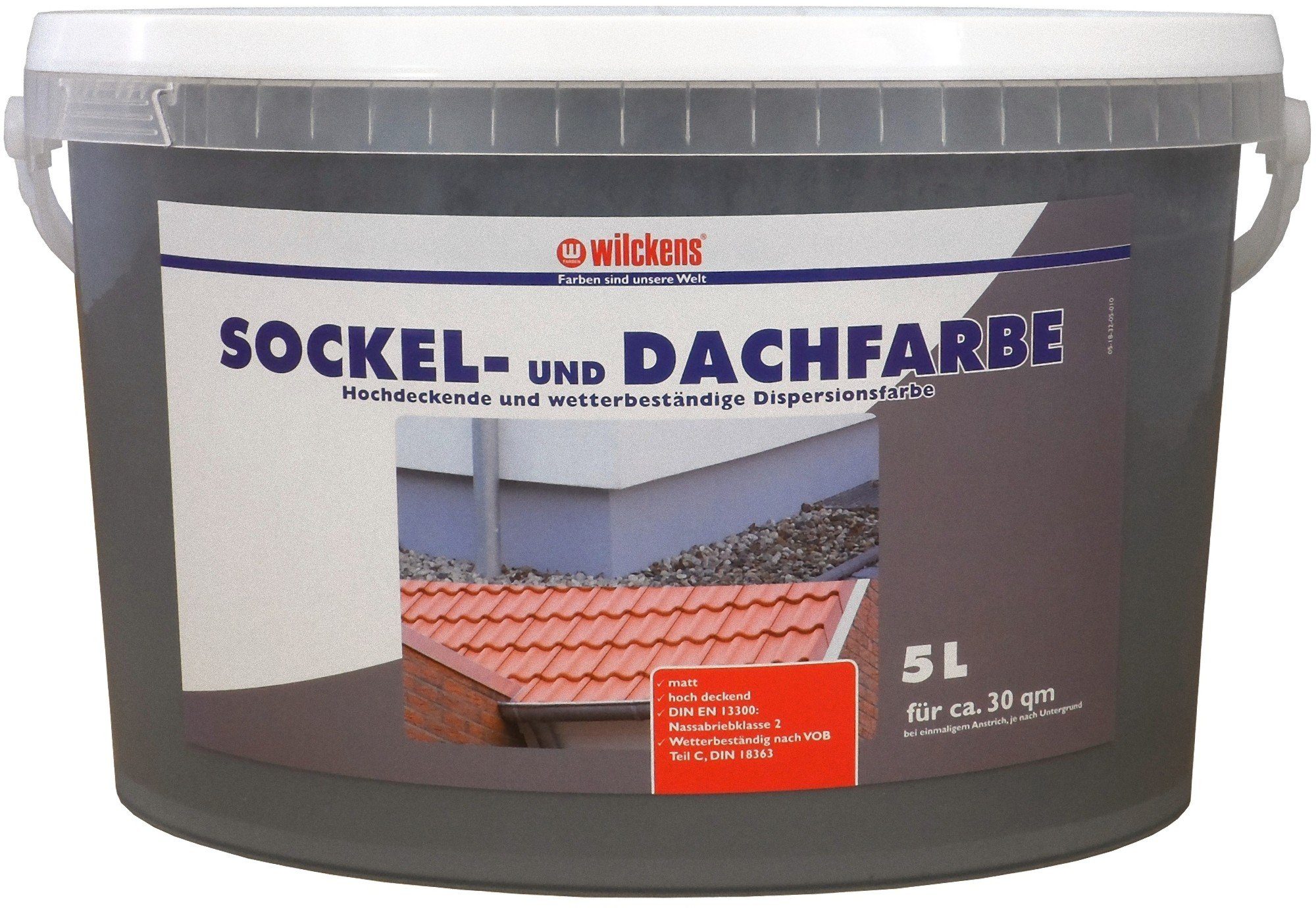 Wilckens Farben Farbeimer, Wilckens 5l Sockel u. Dachfarbe Schiefer