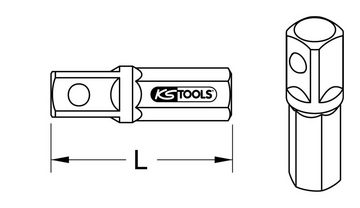 KS Tools Ratschenringschlüssel, Vierkant-Adapter, für Bitratschenschlüssel 1/4"