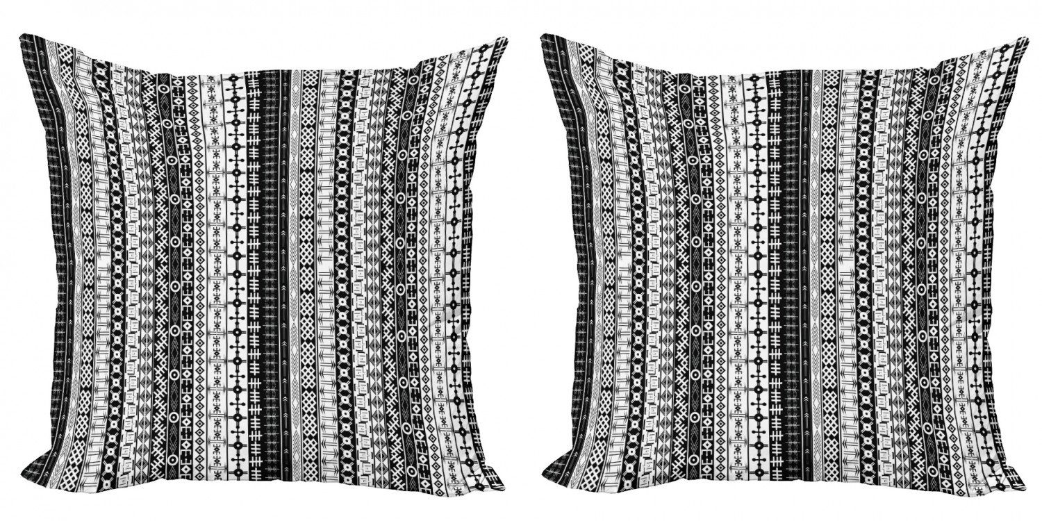 Kissenbezüge Modern Stück), (2 Tribal-Motiv-Muster Accent Digitaldruck, Primitive Abakuhaus Doppelseitiger