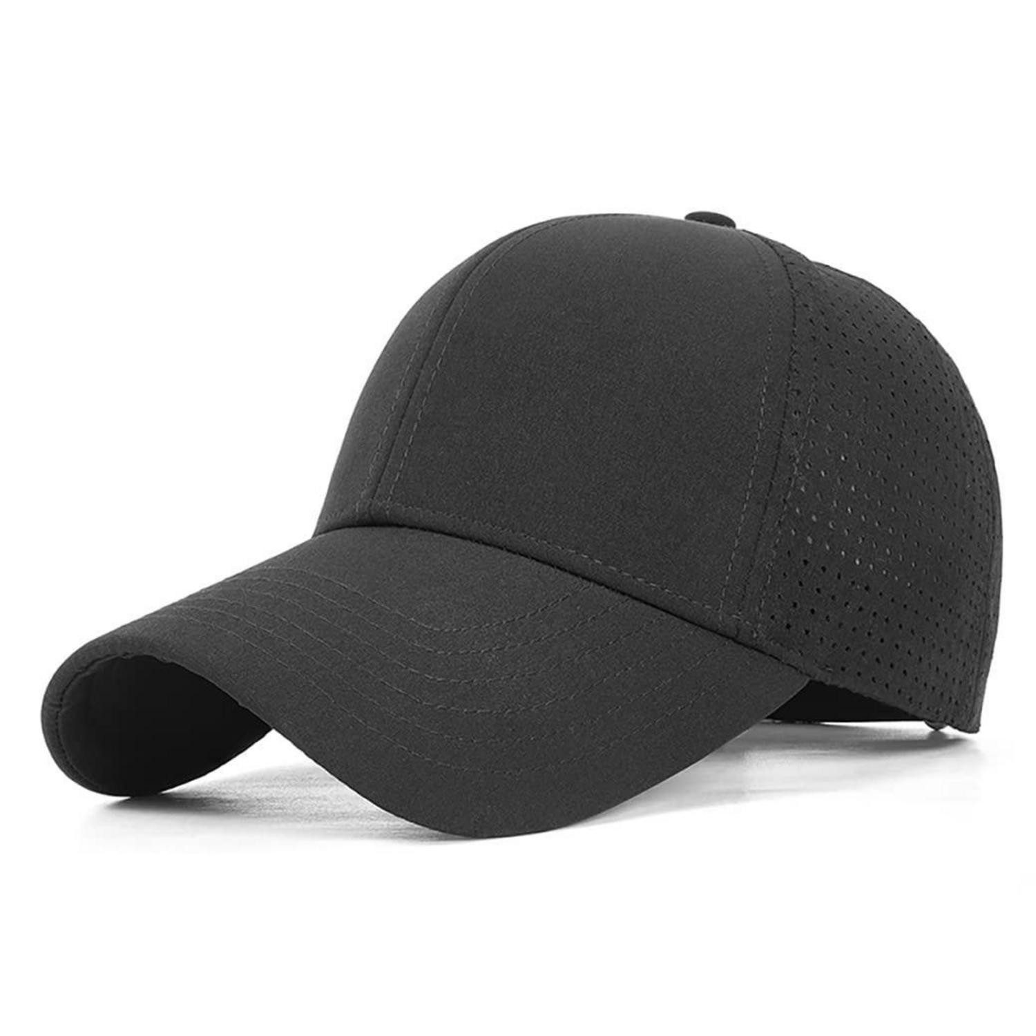Baseball Cap Baseballcap Herren Damen Mesh Sonnenschutz UV Einheitsgröße 1 Schwarz