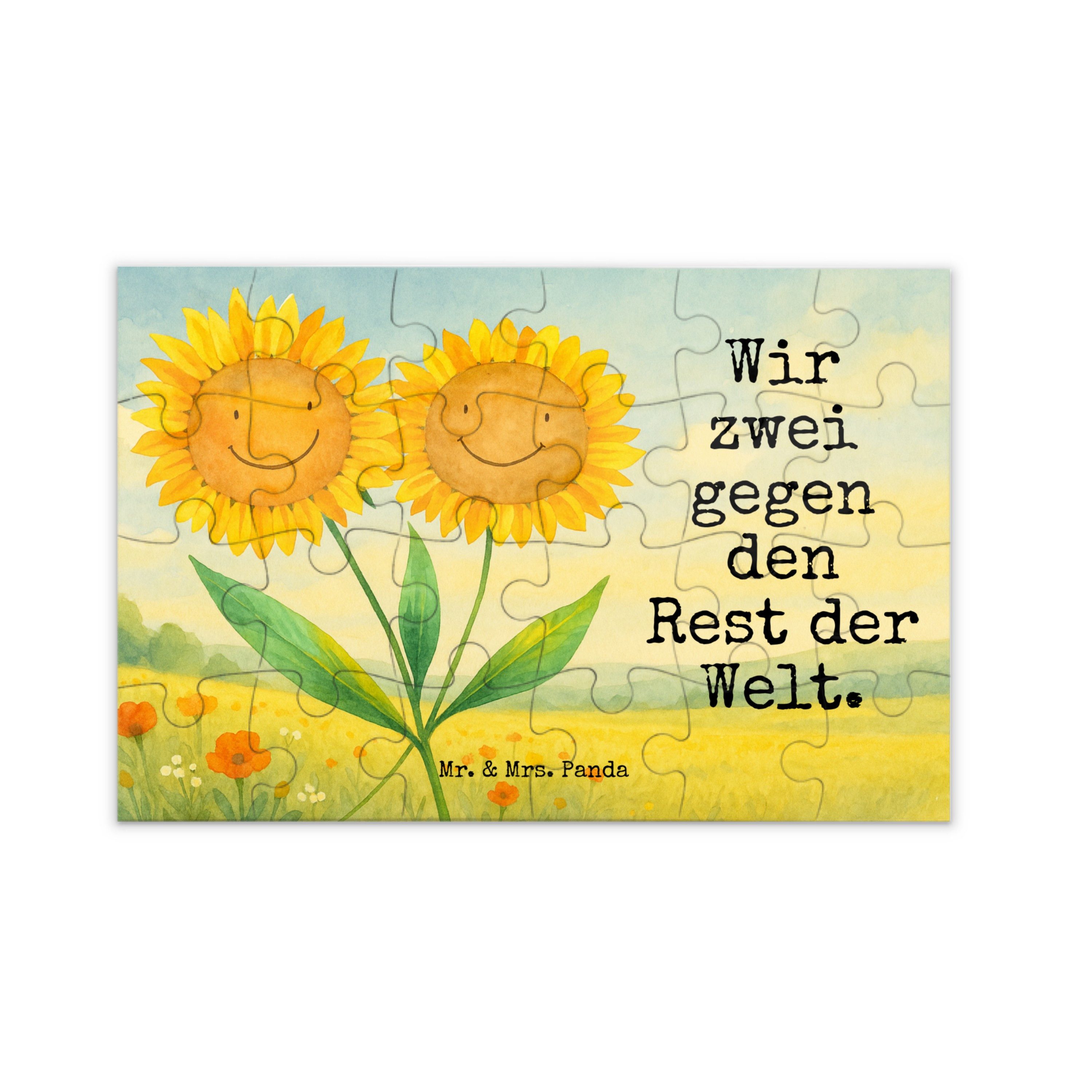 Mr. & Mrs. Panda Puzzle Blume Sonnenblume Design, Puzzle 24 Teile, Weiß, 500 Teile, Beste Fre, 24 Puzzleteile, Beste Freundin Freundschaft Zusammen