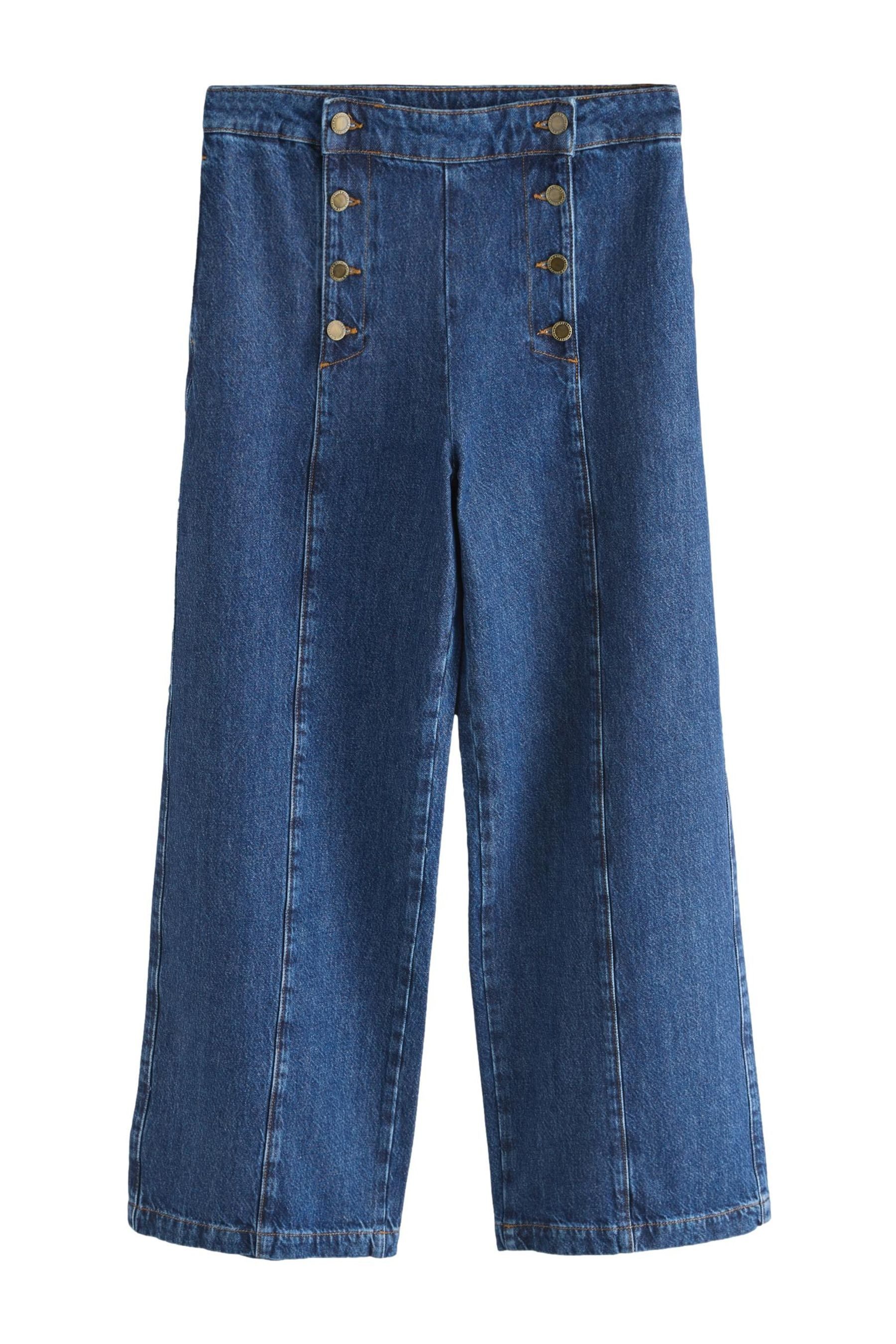 LAURA ASHLEY Weite Jeans Laura Ashley Jeans mit geknöpfter Front (1-tlg)