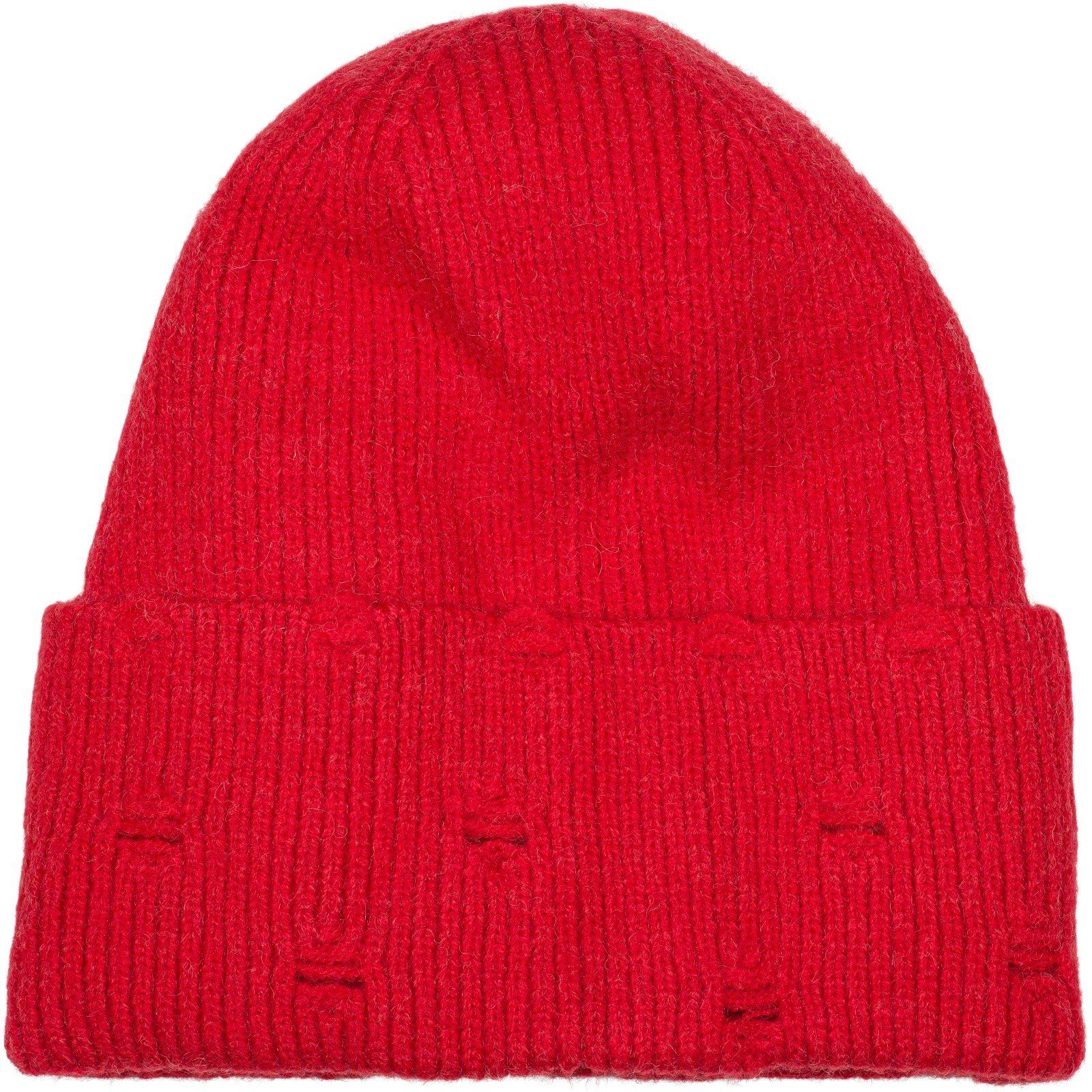 Strickmütze Strickmütze mit Rippenmuster und Rissen