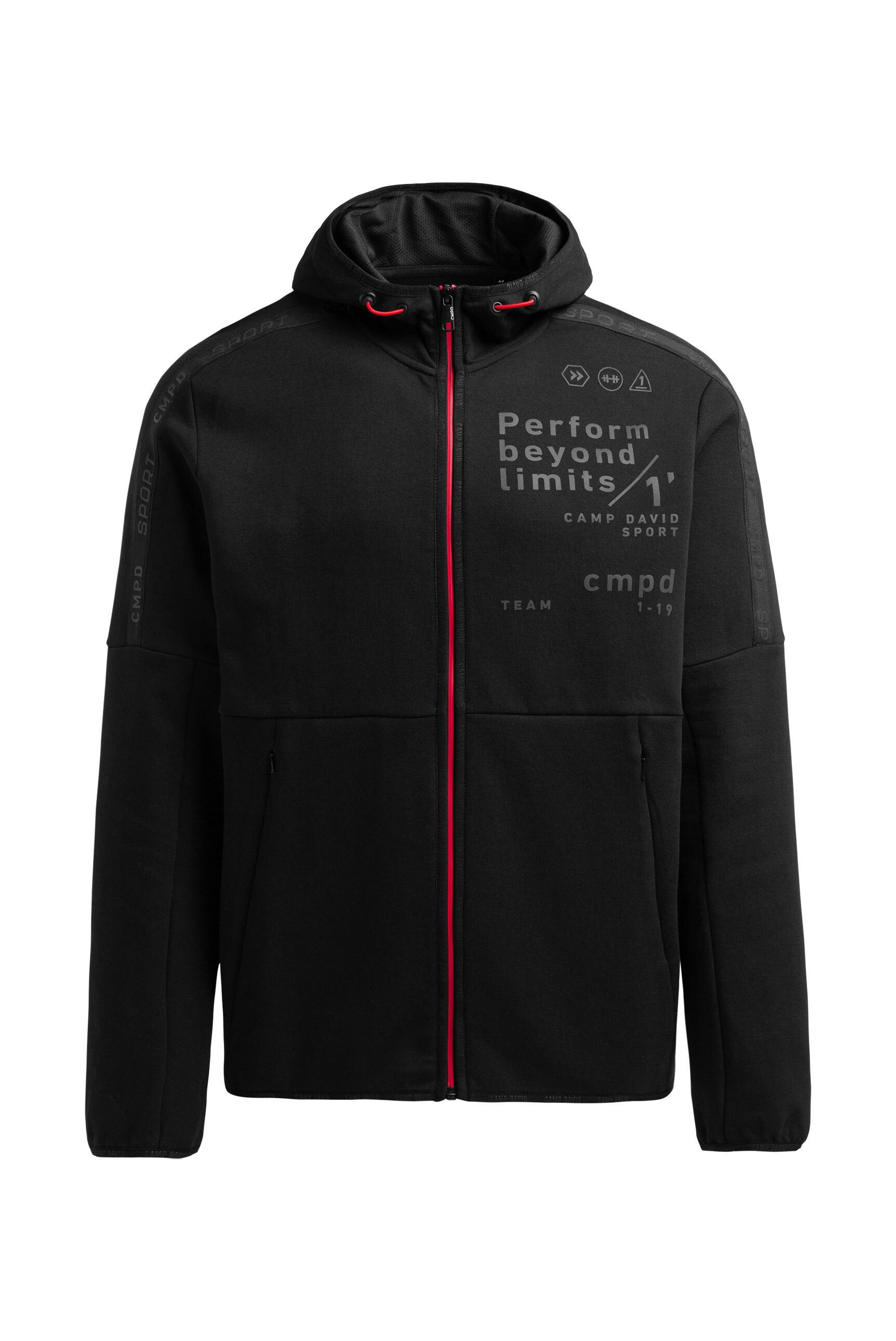CAMP DAVID Kapuzensweatjacke mit elastischen Saumabschlüssen günstig online kaufen