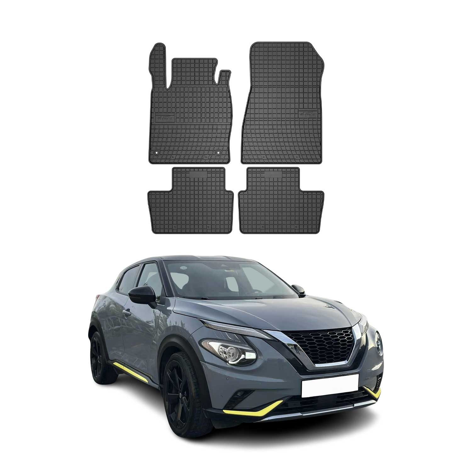 OMAC Auto-Fußmatten für Nissan Juke 2019-2025 Gummimatten Schwarz 4 tlg (4 St), für Nissan Juke 2019-2025 Nissan Juke 2019-2025, Antirutsch,Wasserfest,Einfache Installation