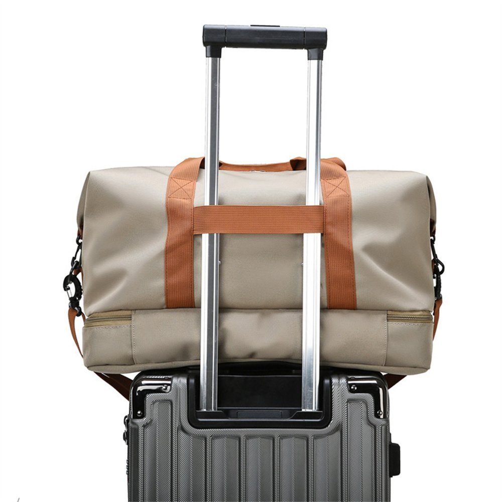 TUABUR Outdoor-Gepäcktasche Reisetasche Nasstrenn-Reisetasche, Trocken- Schwarz und lässige