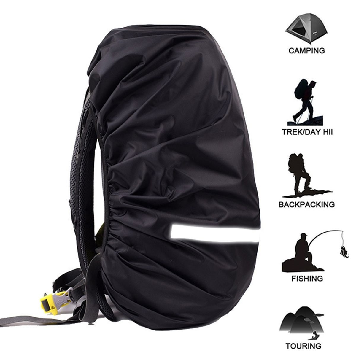 König Design Rucksack-Regenschutz Regenhülle Reflektor-Überzug Schutzhülle (Größe XS / 10 - 17 Liter), Reflektor Regenhülle Backpack Überzug Regenschutz Schulranzen