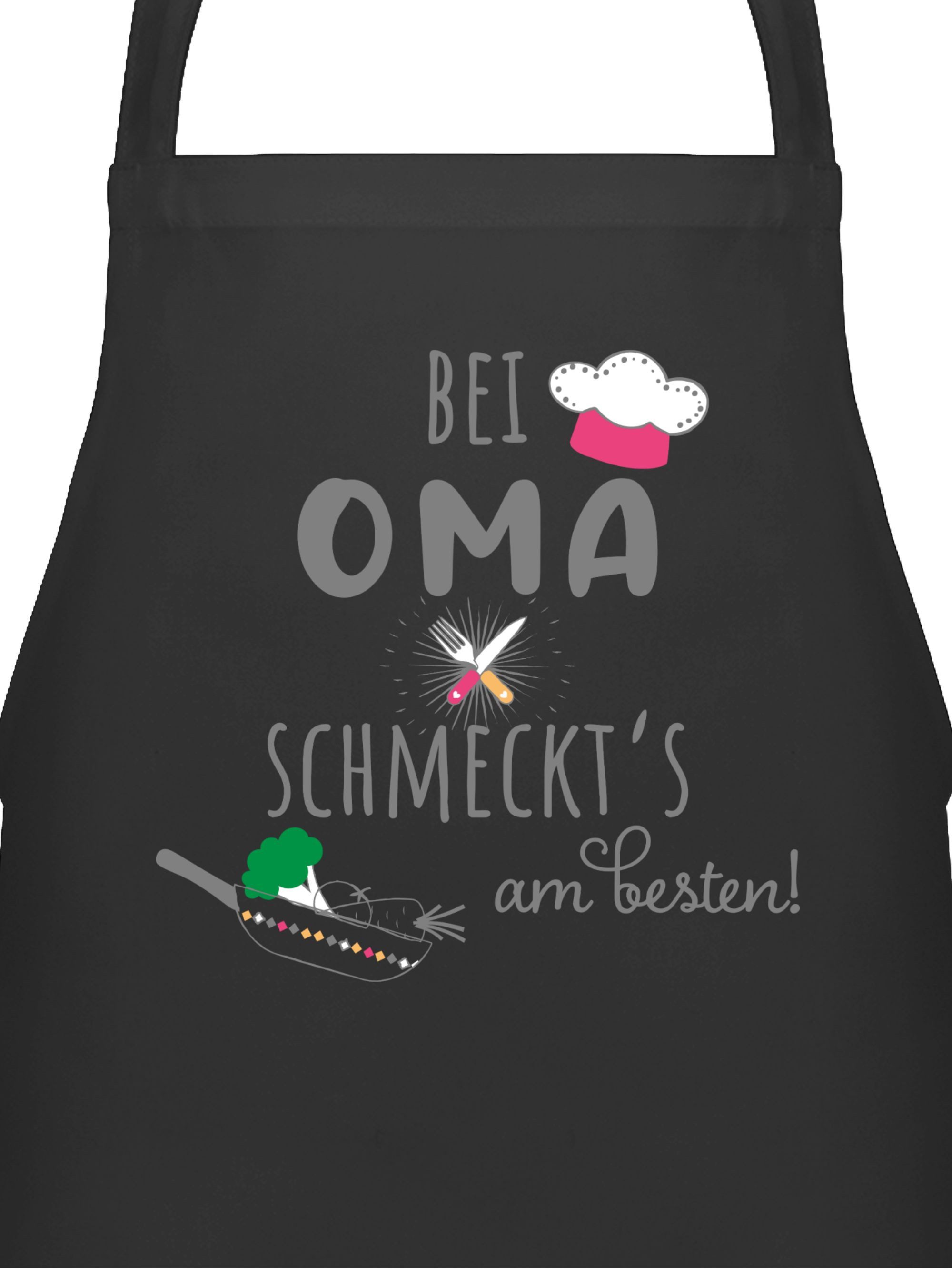 Kochschürze Küchenschürze bei Oma schmeckts am Besten I Oma Geschenk Kochschürze I