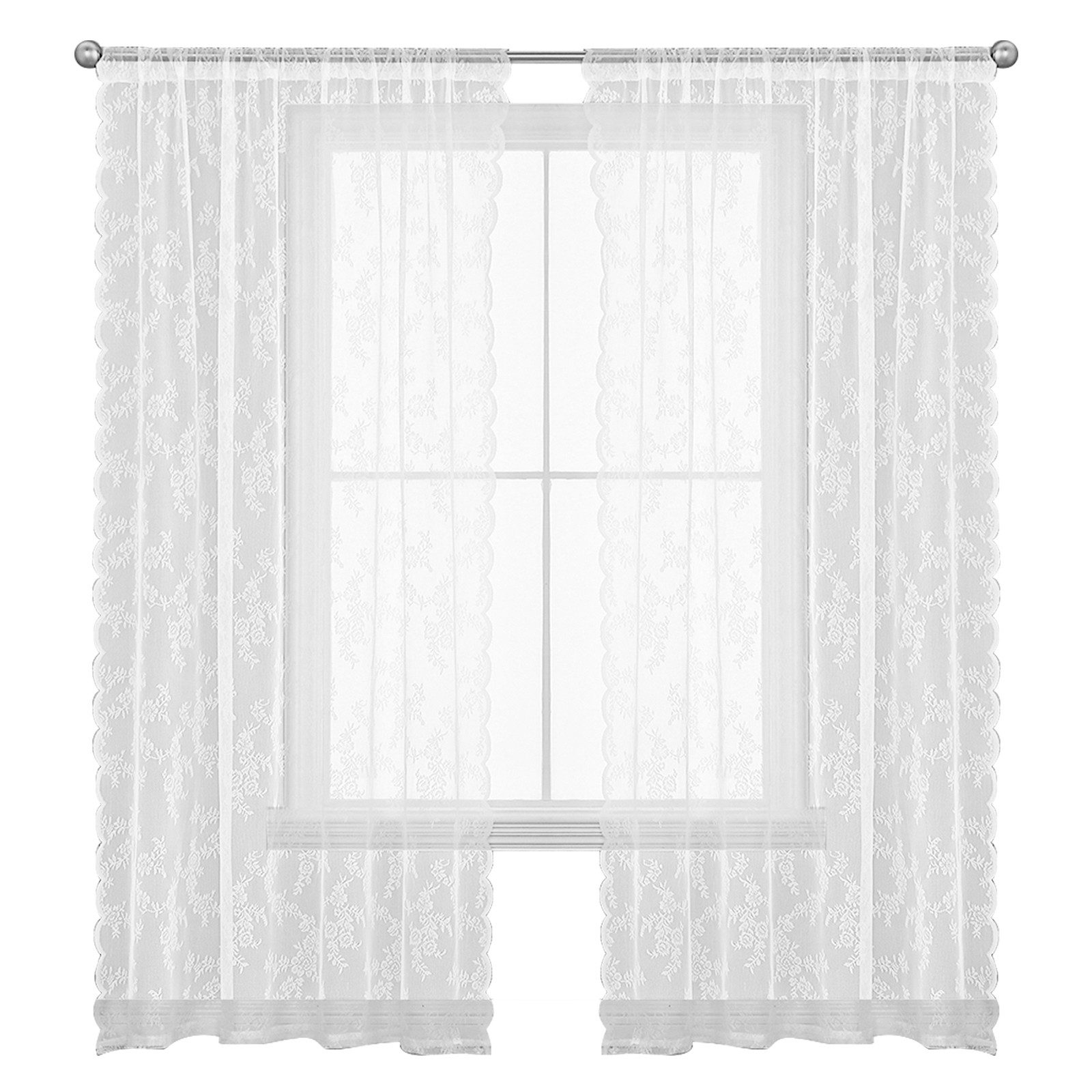 BTTO V&G Schiebegardine Vorhang Florale, Spitze Screening Tür Vorhänge, Sta günstig online kaufen