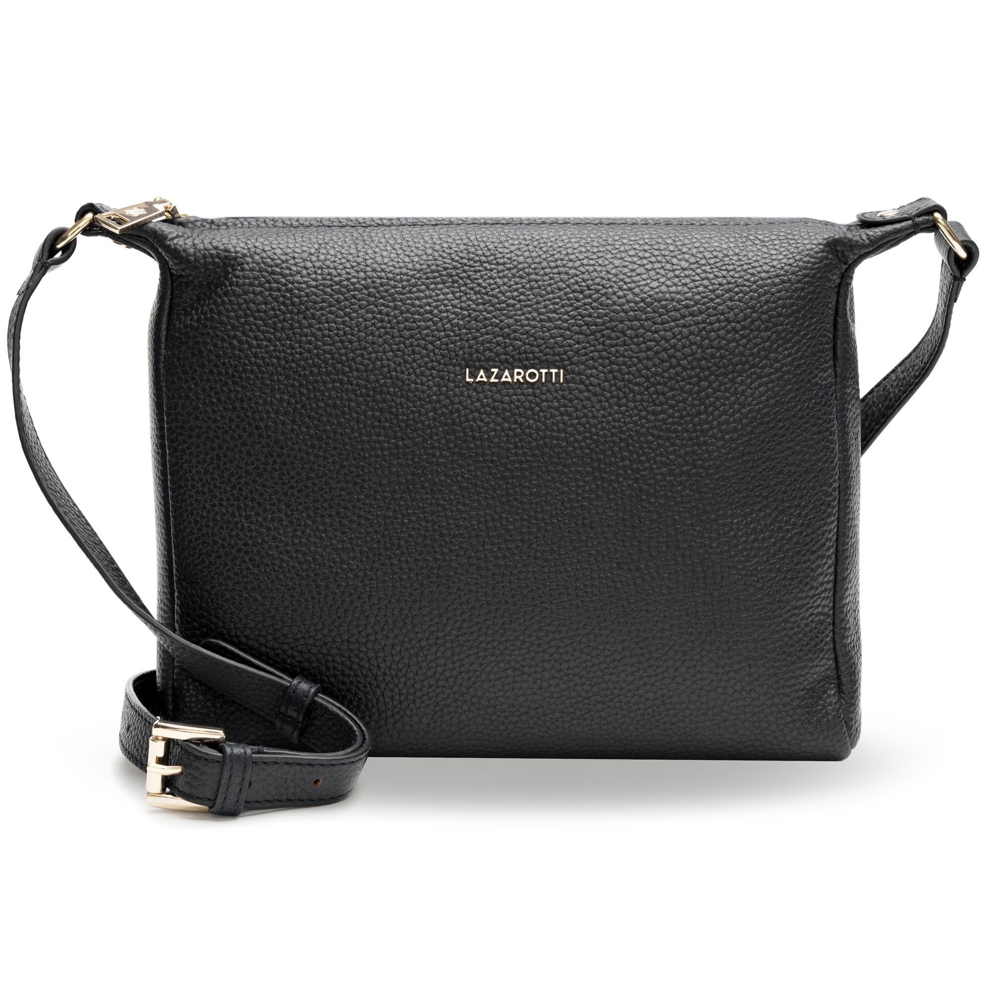 Lazarotti Umhängetasche Bologna Leather, Leder black