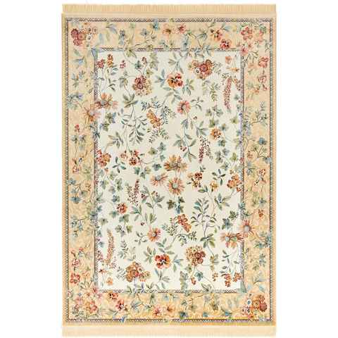 Teppich Orient Flowers, NOURISTAN, rechteckig, Höhe: 5 mm, Orientalisch mit Fransen, Orient, Wohnzimmer, Schlafzimmer, Esszimmer