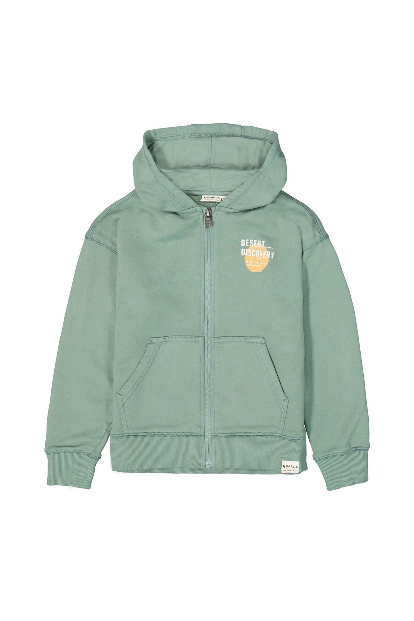 Garcia Kapuzensweatjacke Grüne Strickjacke mit Kapuze (I55665-4465)