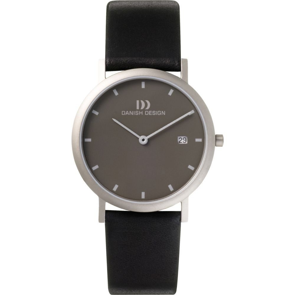 Danish Design Titanuhr DANISH DESIGN Herren Armbanduhr ELBE IQ13Q272 grau D. 34 mm Lederband