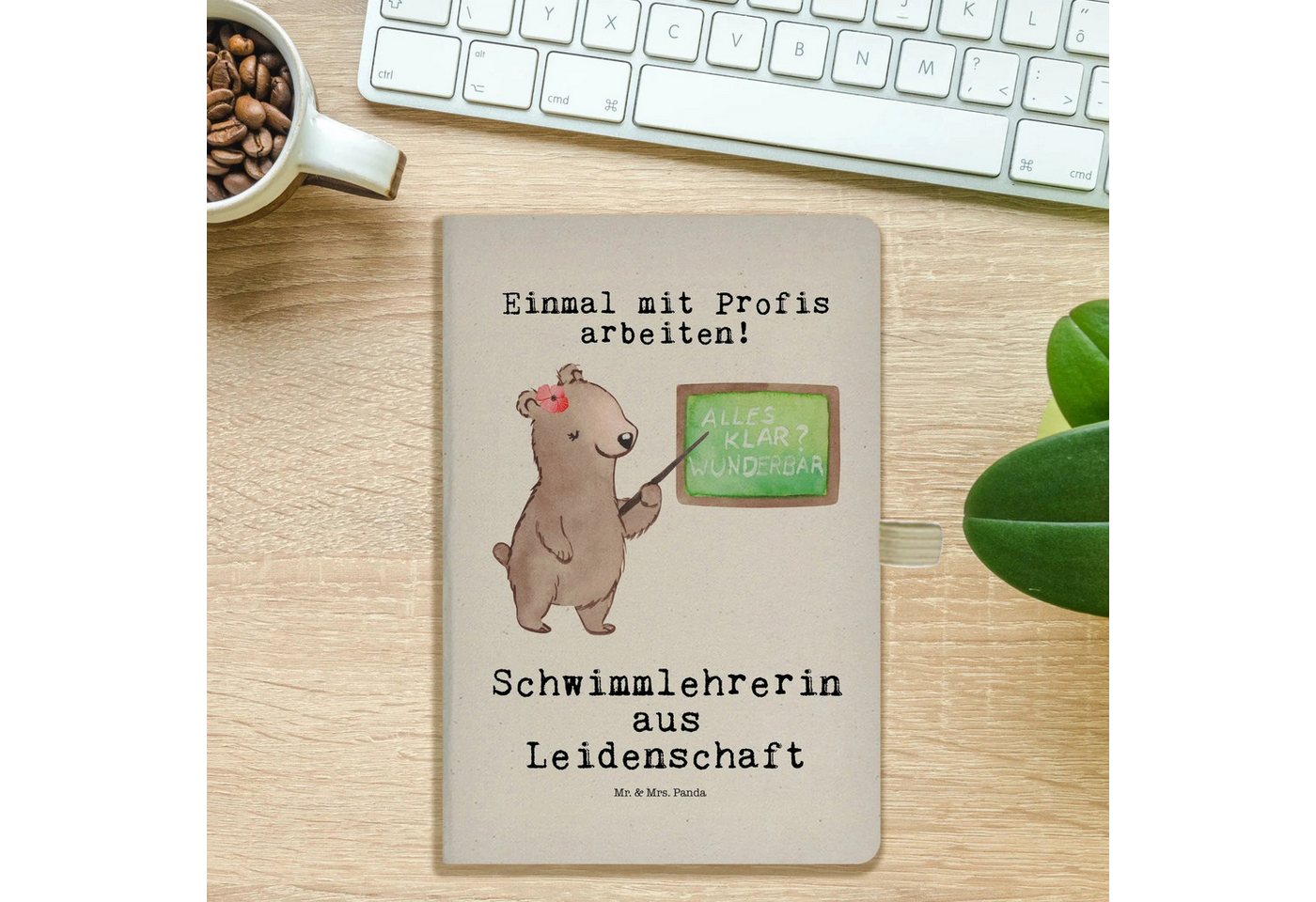 Thumbnail - Mr. & Mrs. Panda Notizbuch Schwimmlehrerin Leidenschaft - Transparent - Geschenk, Schwimmschule, Mr. & Mrs. Panda, Hochw...