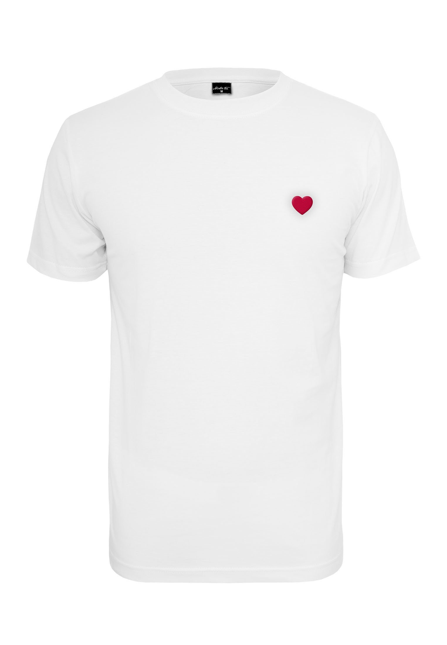MisterTee T-Shirt Damen Heart (1-tlg) Heart Ladies white Tee MT728