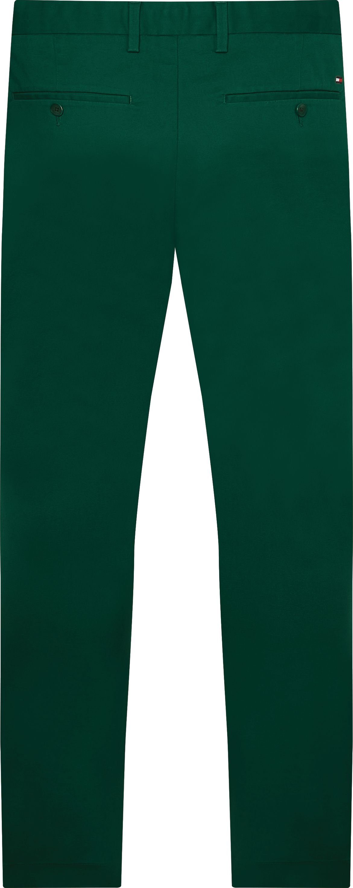 Tommy CHINO Labelflag über dezenter BLEECKER Chinohose mit Gesäßtasche 1985 COTTON der Hilfiger grün PIMA