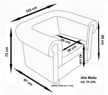 Küchen-Preisbombe Sessel 1 Sitzer Mikrofaser Vintage anthrazit