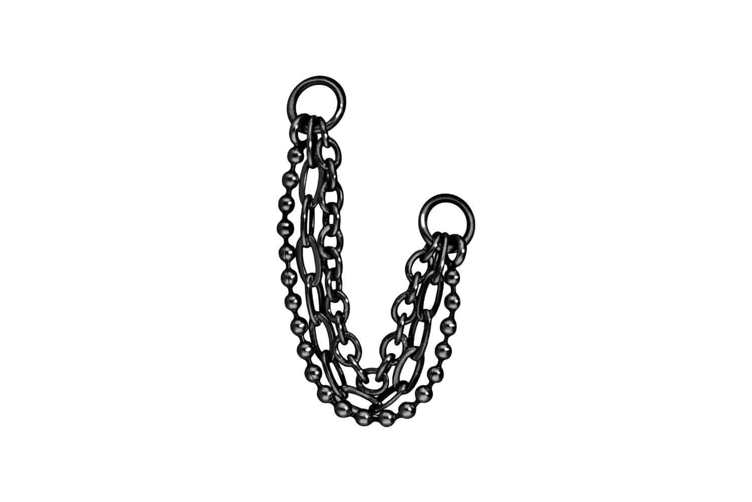 Piercing-Set Chirurgenstahl Anhänger für Clicker 3 KETTEN