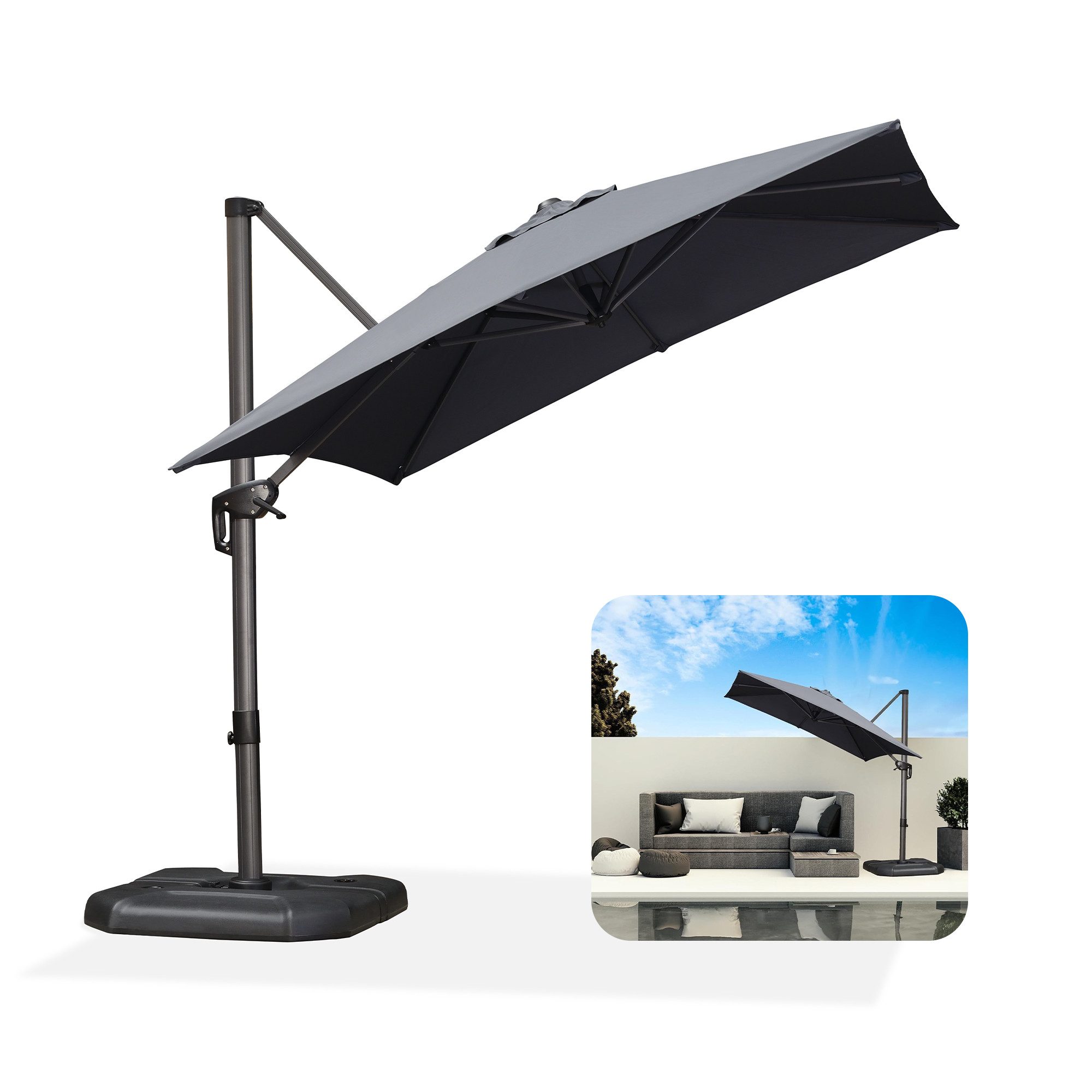 Terrassenschirm Zubehör - Stahl Halterung Für Balkon & Terrasse