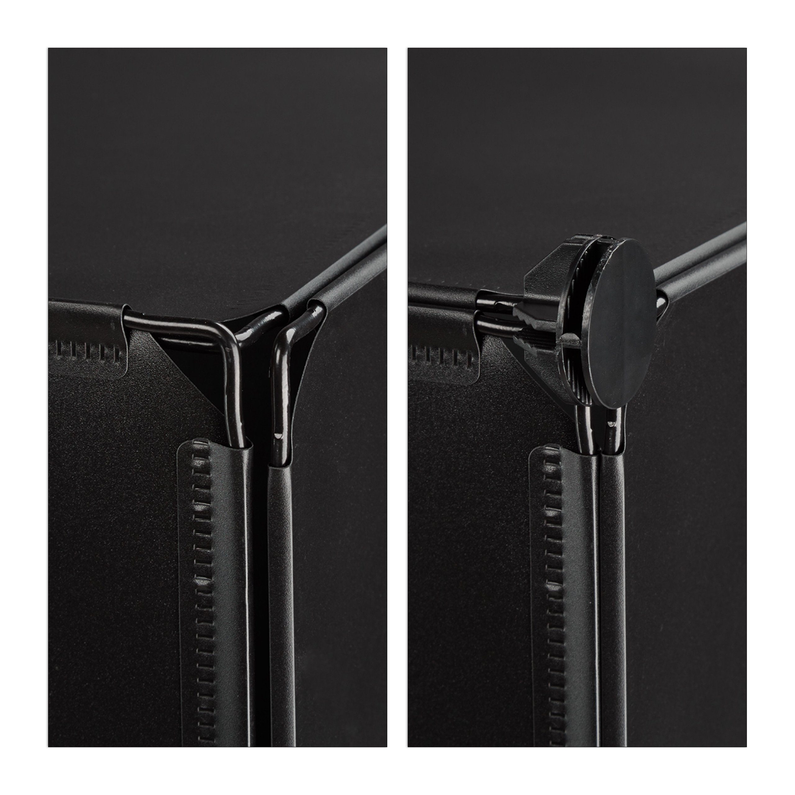 relaxdays Schuhregal Schuhregal mit Transparent 8 Schwarz Kunststoff Fächern, schwarz Schwarz | Silber