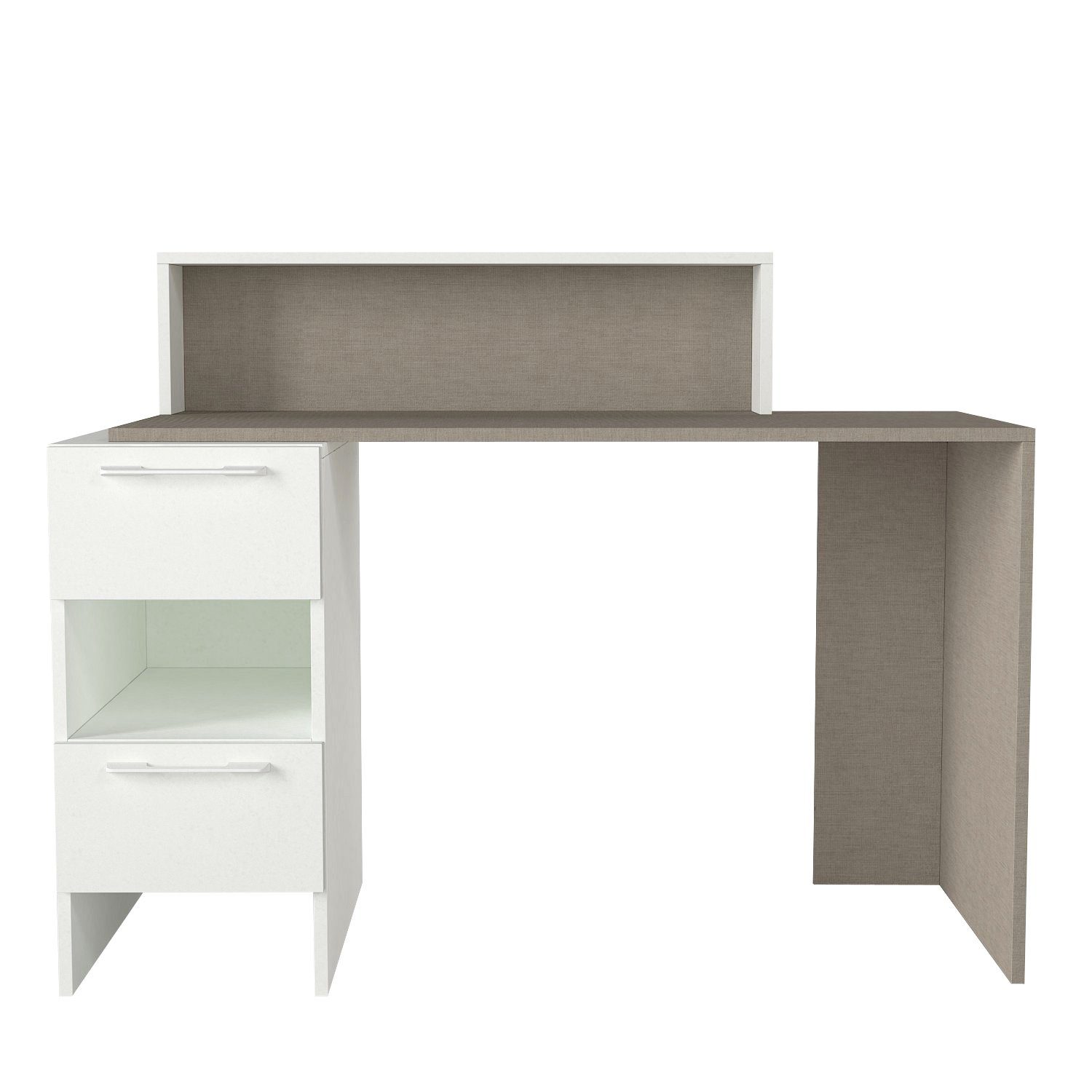 moebel17 Schreibtisch Schreibtisch Mikasa Weiß Grau