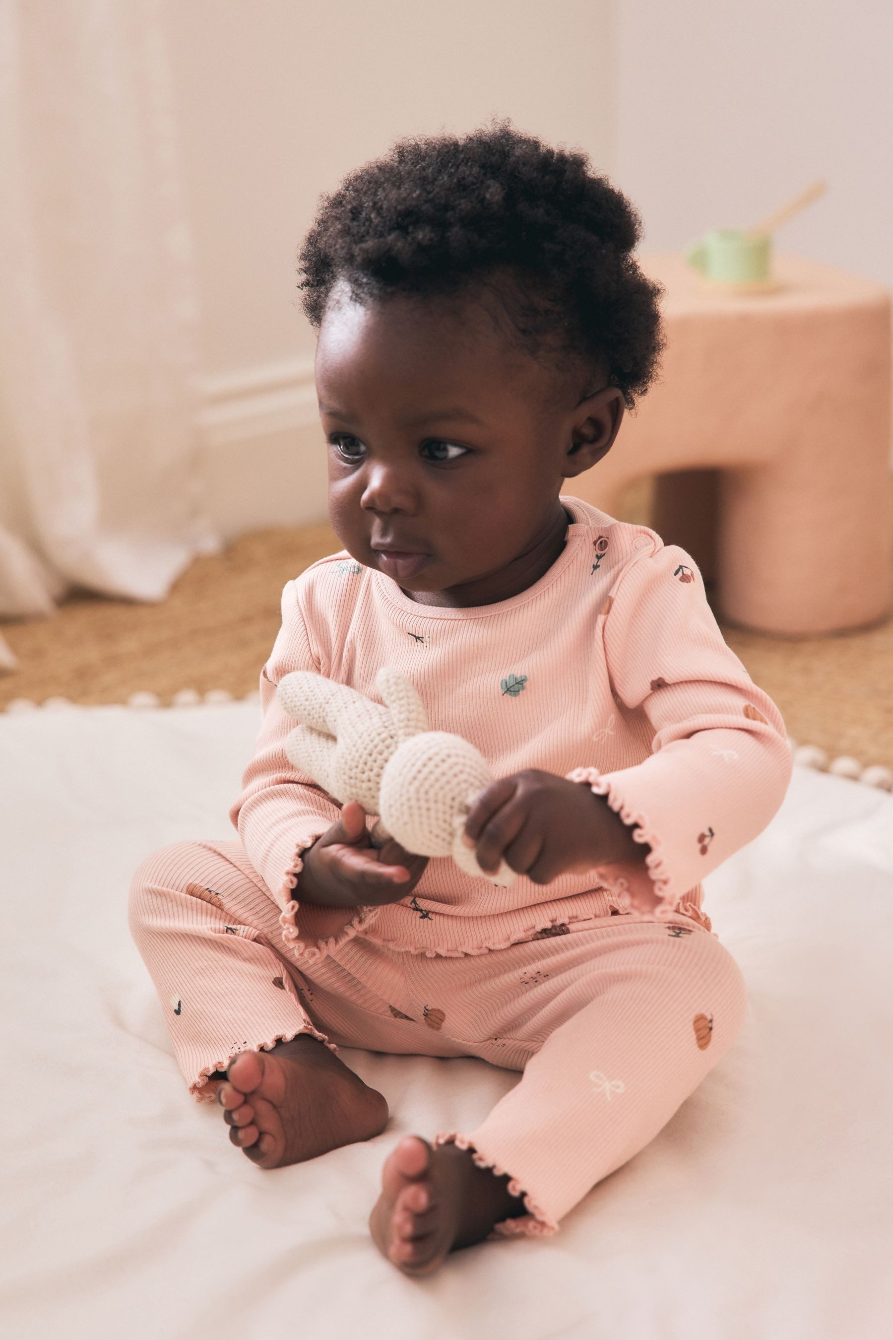 Next Langarmshirt & Hose Baby-Rippstrickoberteil und Leggings im 2er-Set (2-tlg)