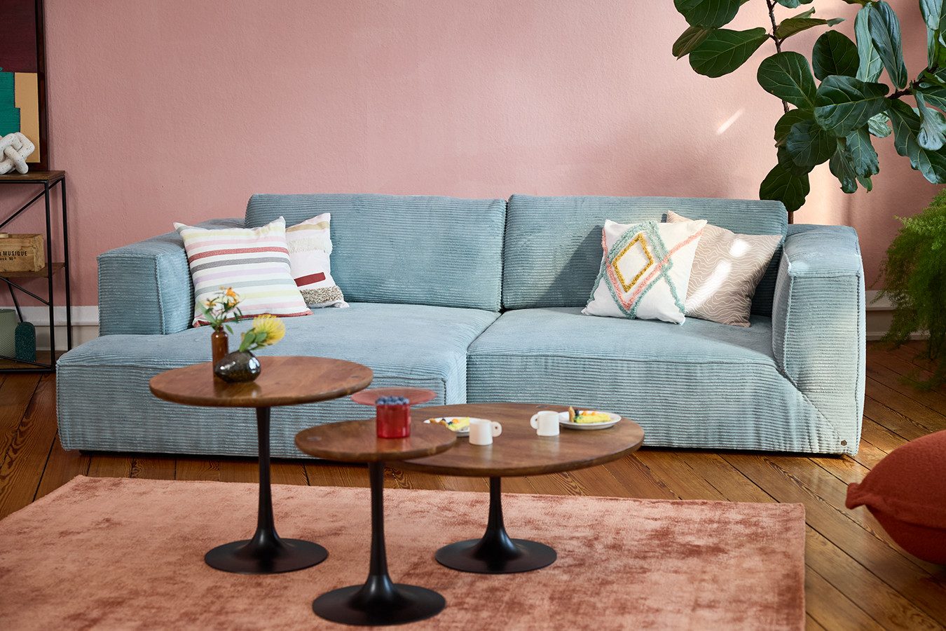 TOM TAILOR HOME Big-Sofa BIG CUBE Style Ecksofa 270 x 160 cm - Recamiere re oder li, mit Stegkissen, extra großer Sitztiefe - in schönen Stoffen