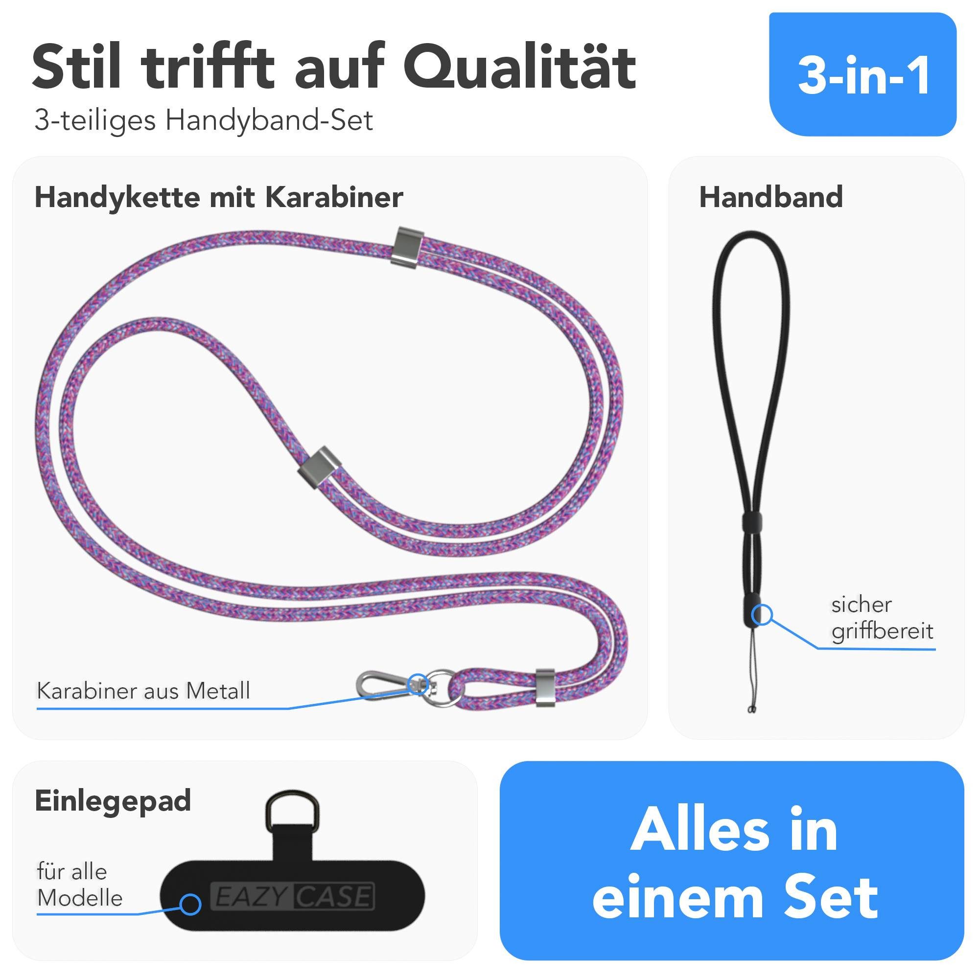 EAZY CASE Handykette Universal Handykette für alle Modelle zum Umhängen, Kordel für Handyhülle Festival Cross Bag Band Handy Cover Violett Lila – Bild 5 von 5