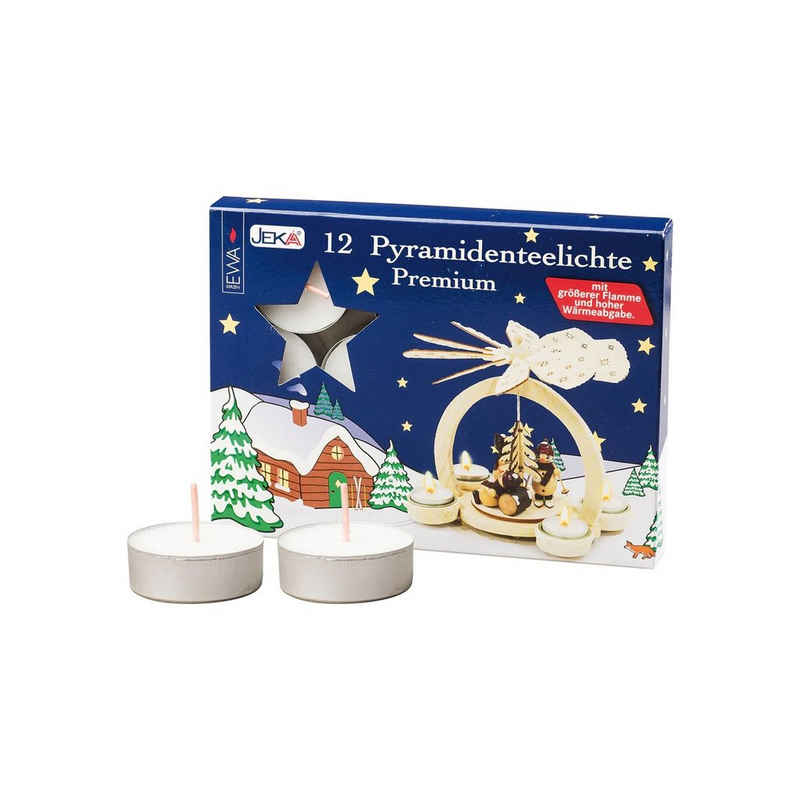 SAICO Original Teelicht Premium Pyramidenteelichter 12er Pack in weiß (Stück, 1-tlg., 12 Teelichter)