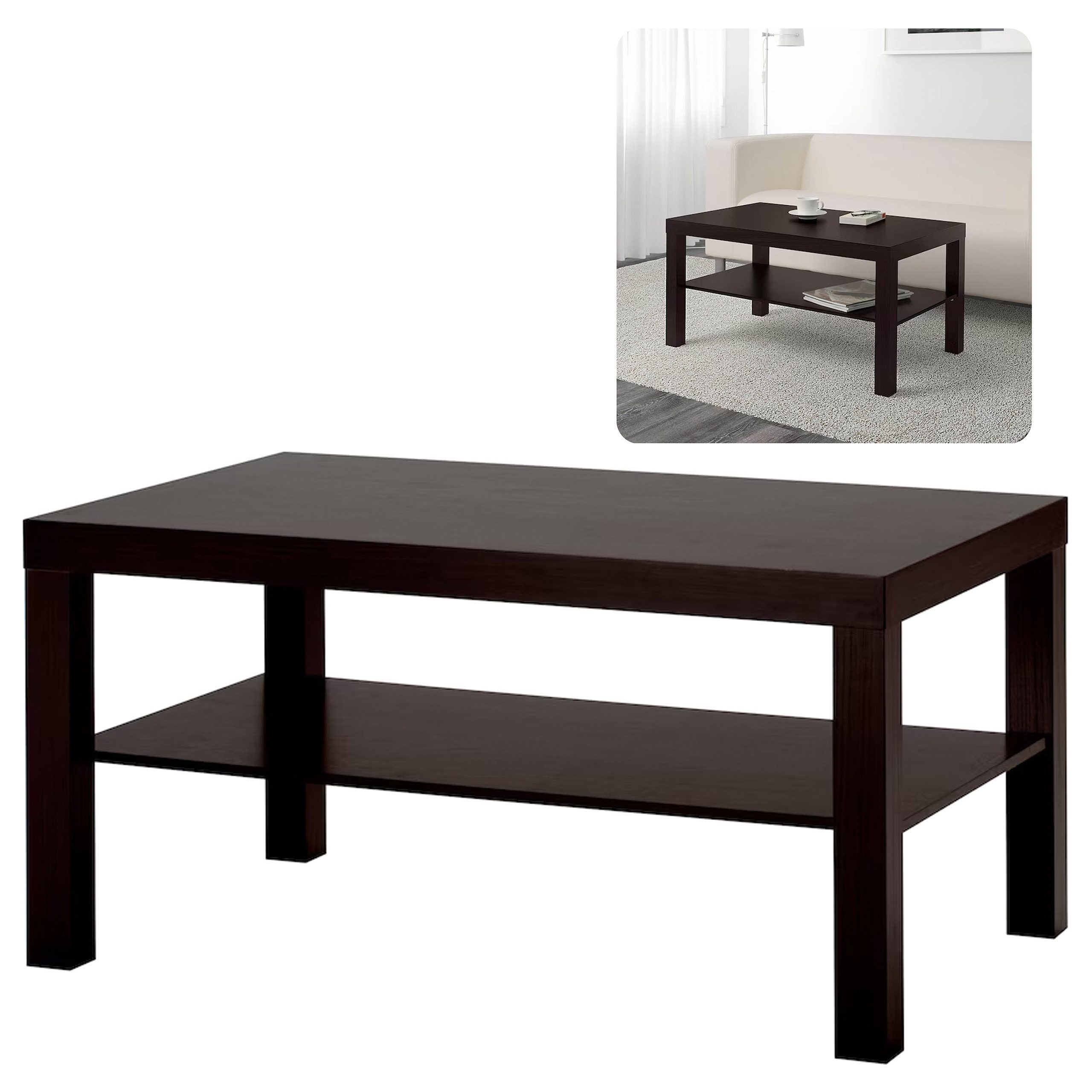 IKEA Couchtisch LACK Schwarzbrauner Couchtisch 90x55 cm IKEA