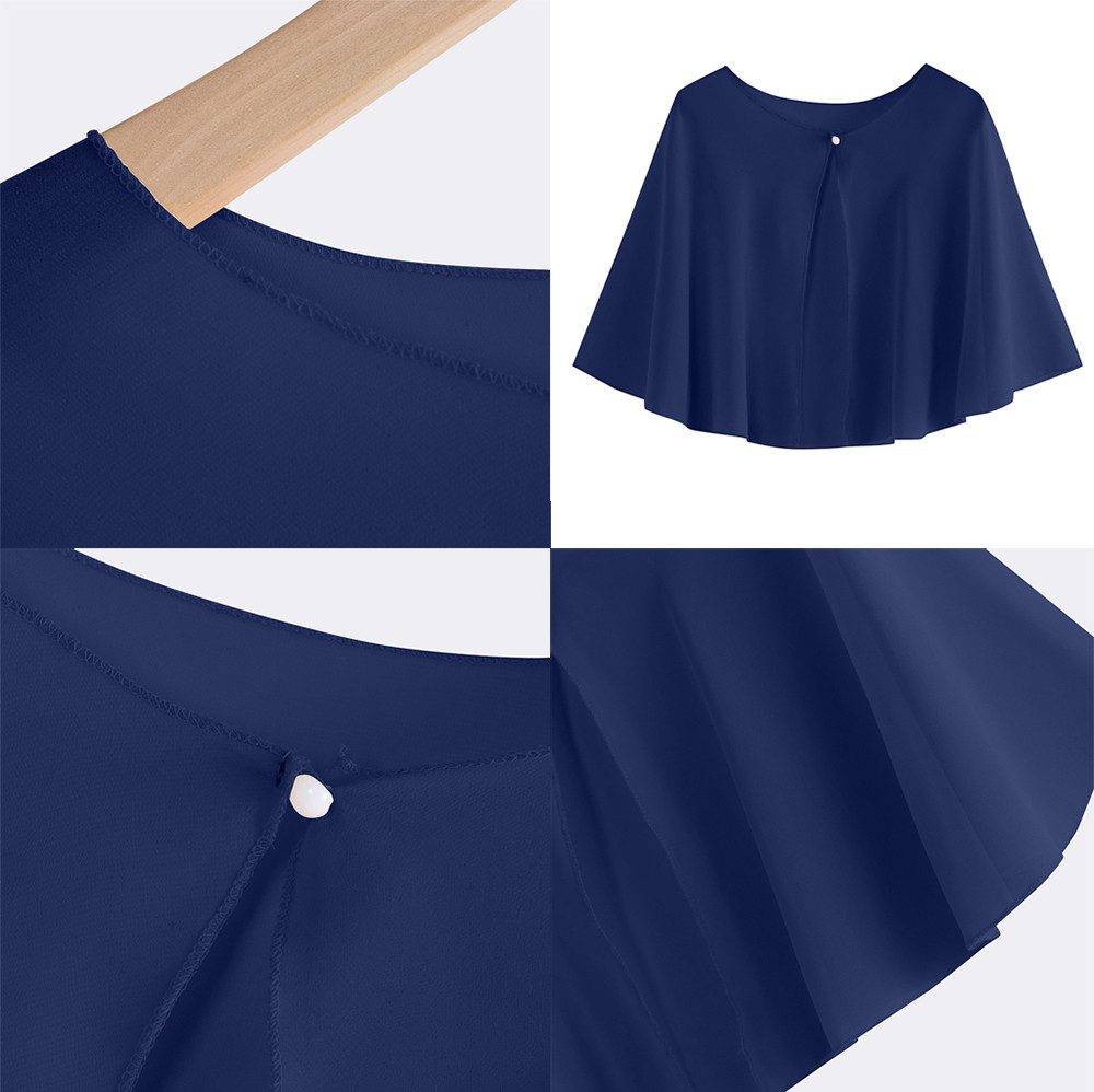 nsihing Bolero Damen-Bolero aus Chiffon,Halbarm, kurzes Abendkleid-Schal Schal, Hochzeit, Cape, Bolero, Chiffon Coverup,Sommer Strickjacke
