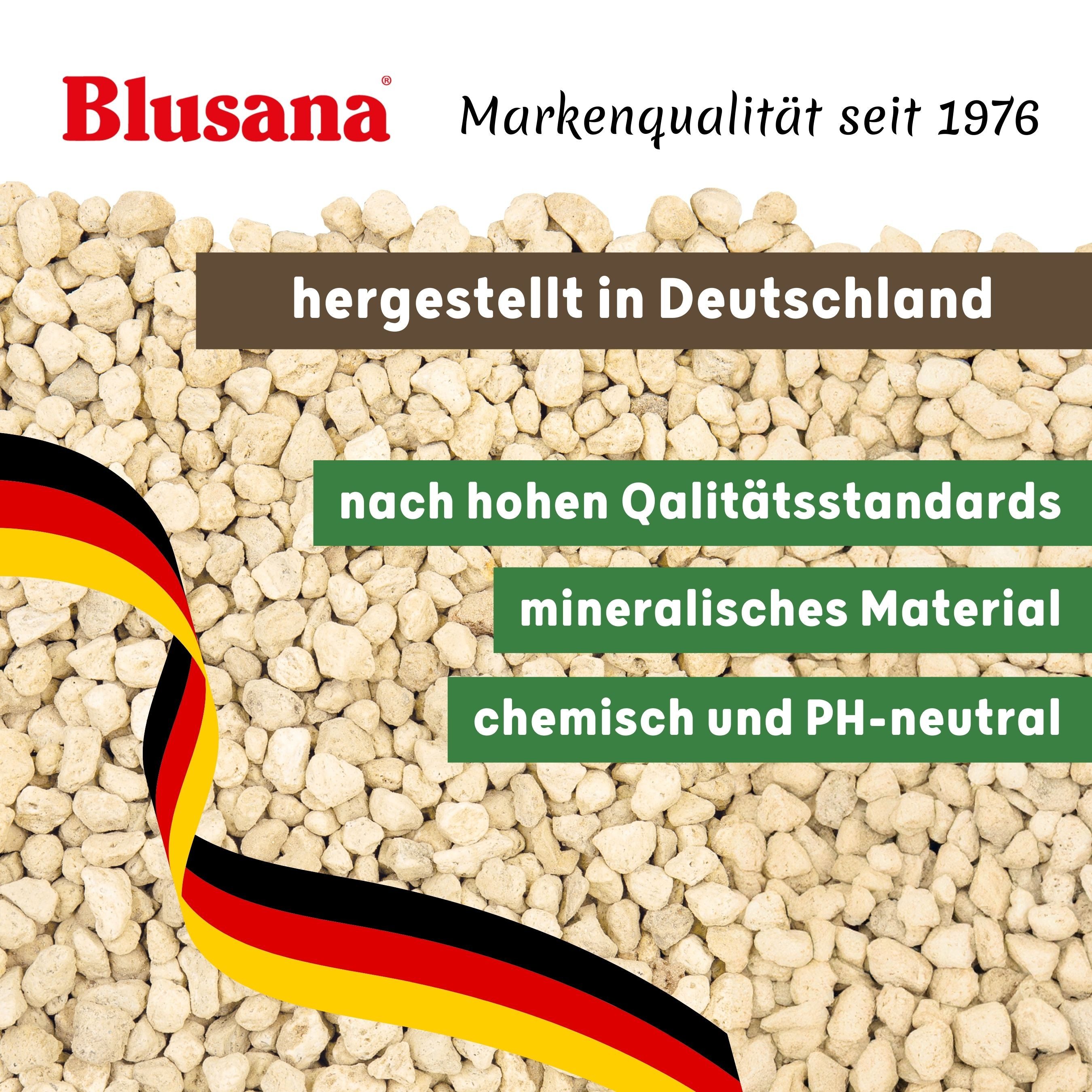 Blusana Pflanzgranulat Bimsstein Pflanzsubstrat mineralisches Bims Vulkangestein, (Substrat für Zimmerpflanzen Balkonkästen Kübel), Pflanzen Granulat Körnung 8-16 mm Hydrokultur Drainage Dekor