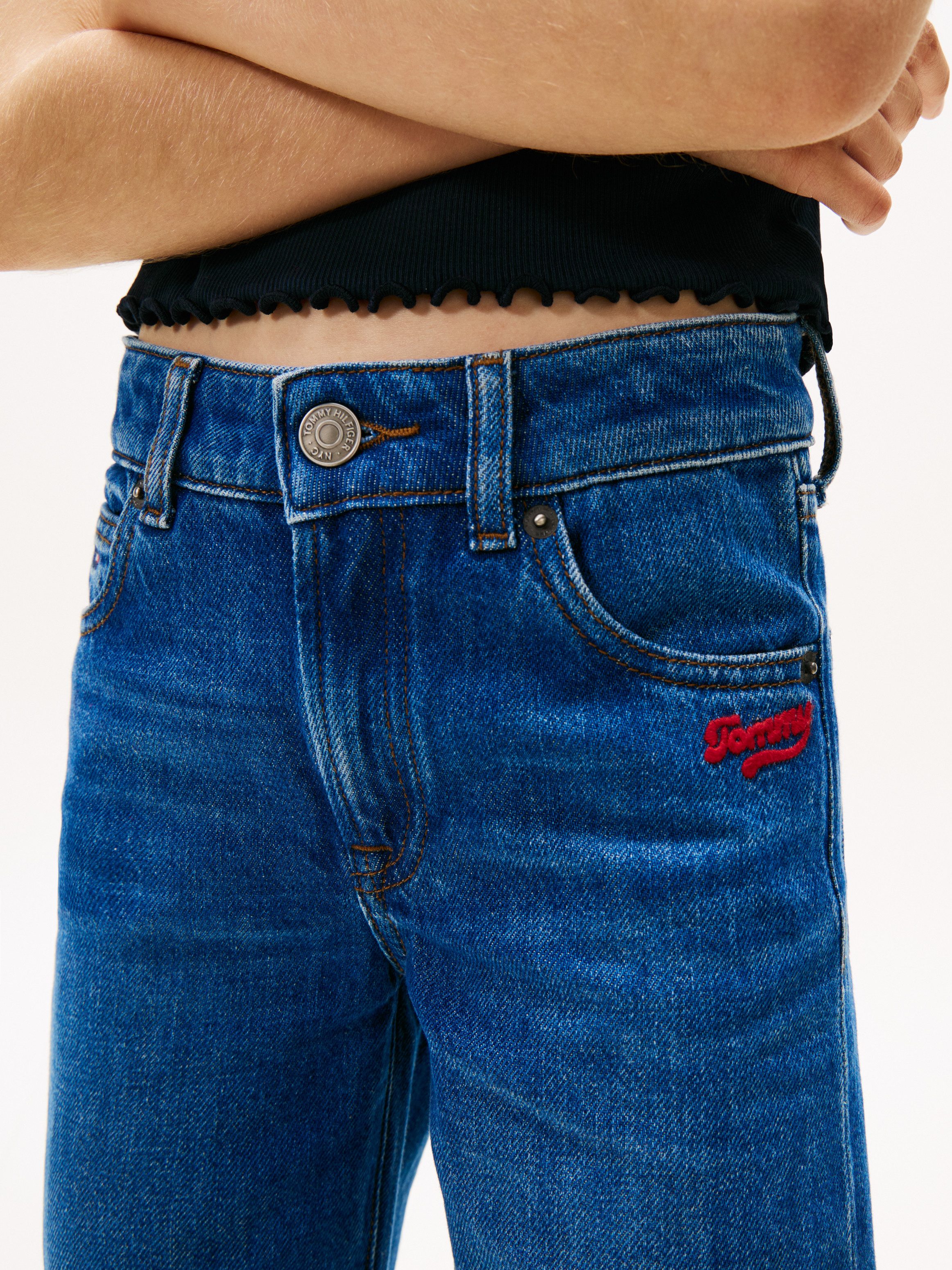 Tommy Hilfiger Straight-Jeans GIRLFRIEND DARK WASH Kinder bis 16 Jahre