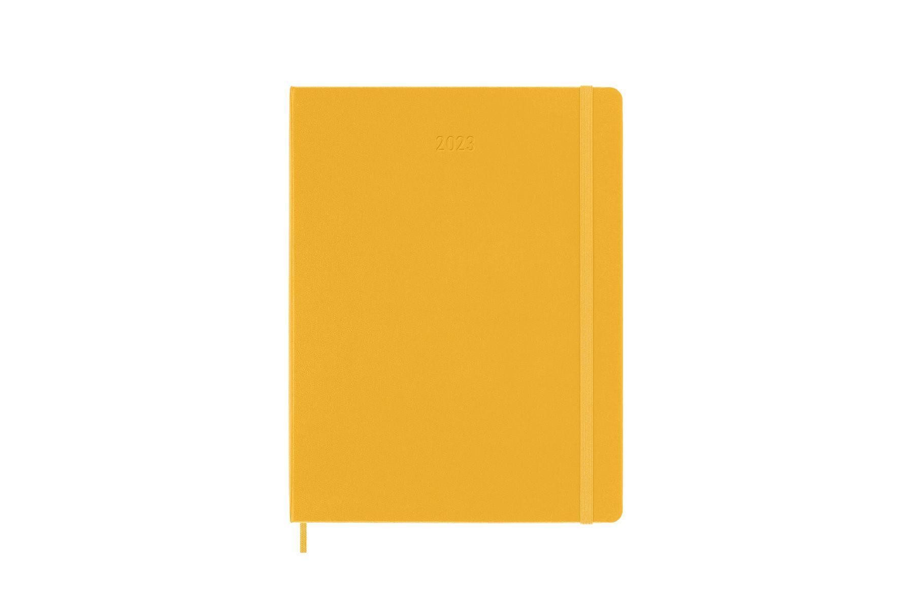 MOLESKINE Notizbuch Moleskine 12 Monate Wochen Notizkalender - Color 2023, XL, Orangegelb