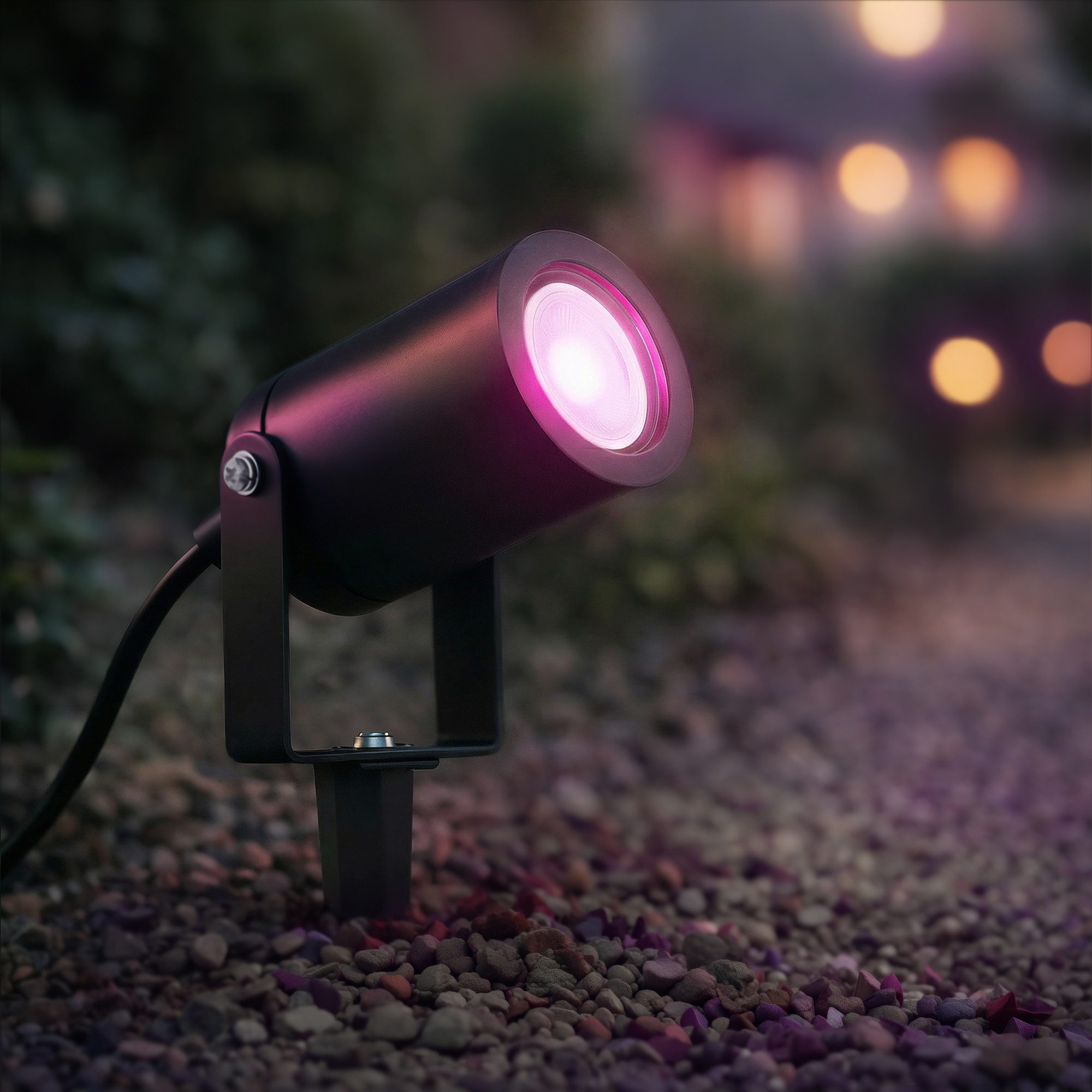 SSC-LUXon LED Gartenstrahler KALOA Außenleuchte IP44 mit GU10 SMART 5W RGB mit Erdspieß Bodenlampe, Smart