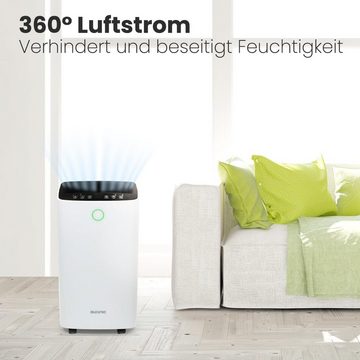 Auronic Luftreiniger Entzieht bis zu 12 Liter Feuchtigkeit täglich, für 50 m² Räume, mit 360° Luftstrom, LED-Anzeige, Schutz vor Schimmel,Wasch, Funktion