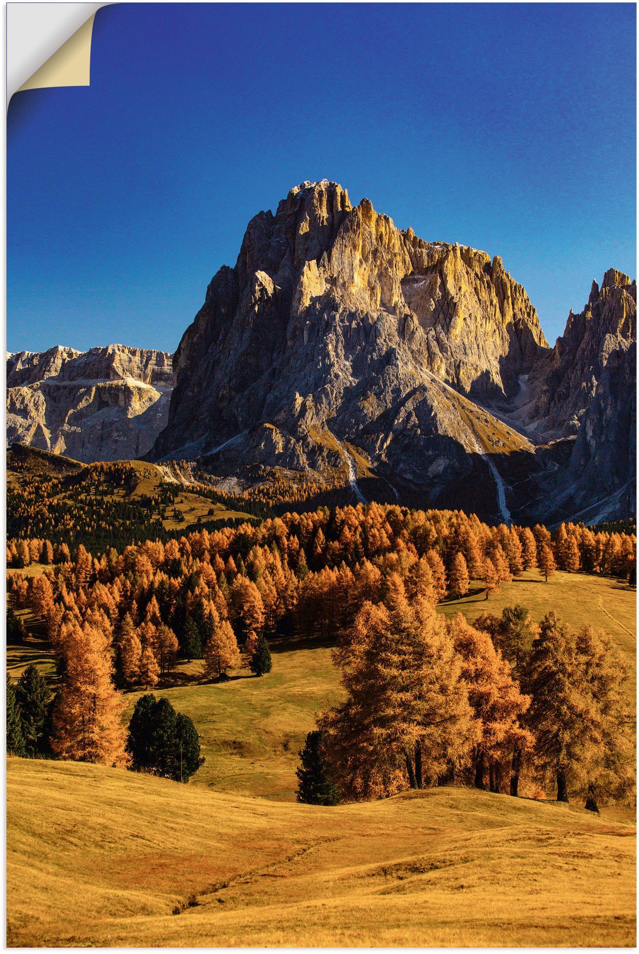 Artland Wandbild Herbst auf der Seiser Alm, Wiesen & Baumbilder (1 St), als Alubild, Leinwandbild, Wandaufkleber oder Poster in versch. Größen