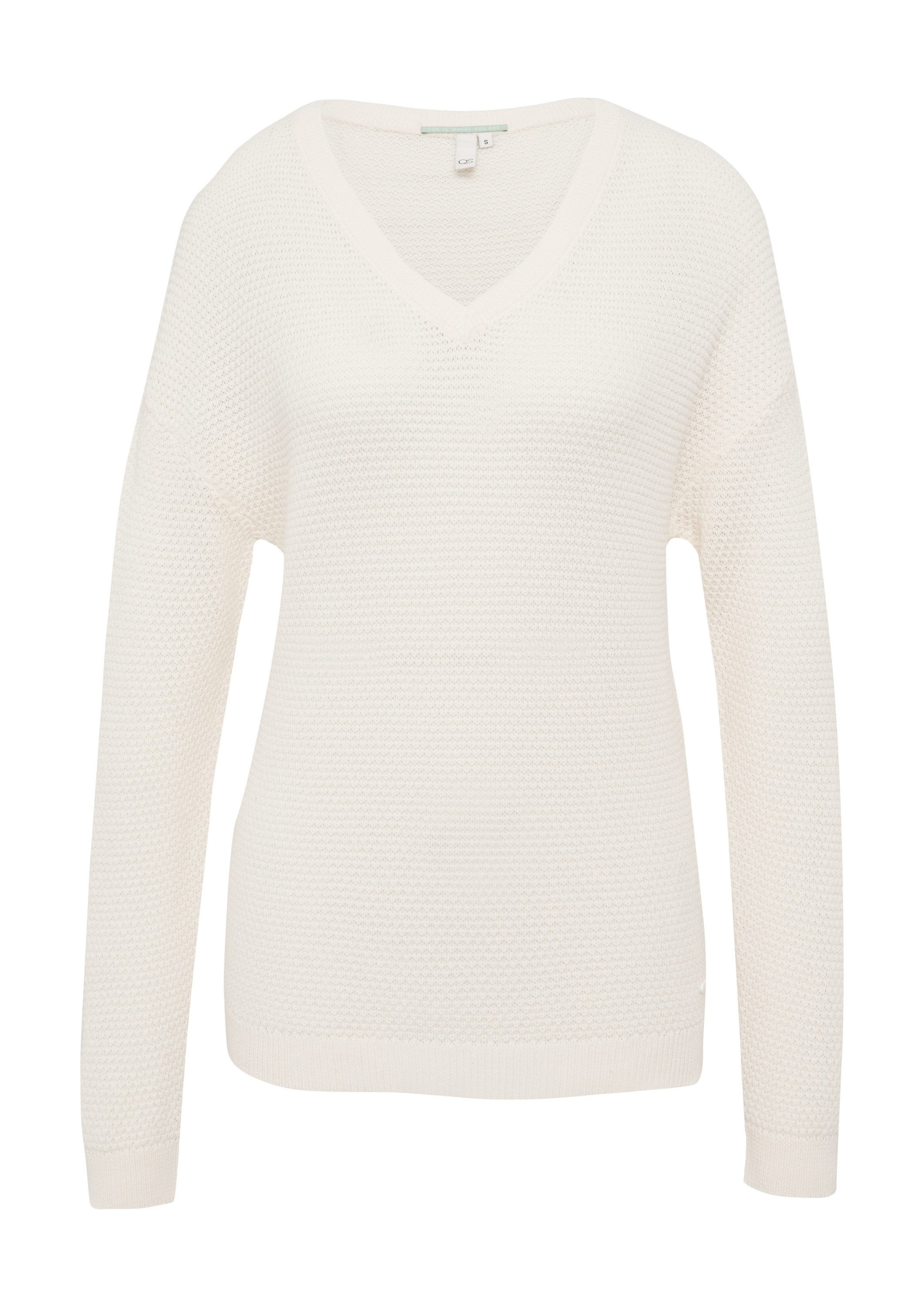 QS Longpullover Strickpullover Pullover mit Strukturmuster günstig online kaufen