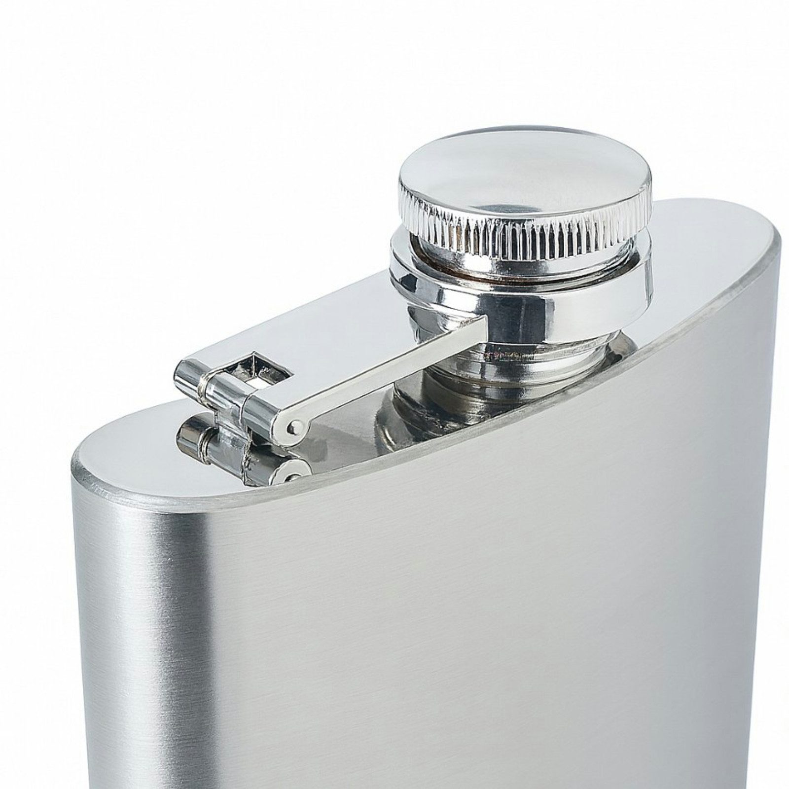 Koopman Flachmann Taschenflasche Trinkflasche Whiskyflasche Spirituosenflasche Edelstahl, 200ml, Schraubdeckel, 12,5x9x2cm, Schlicht, Zeitlos – Bild 4 von 5