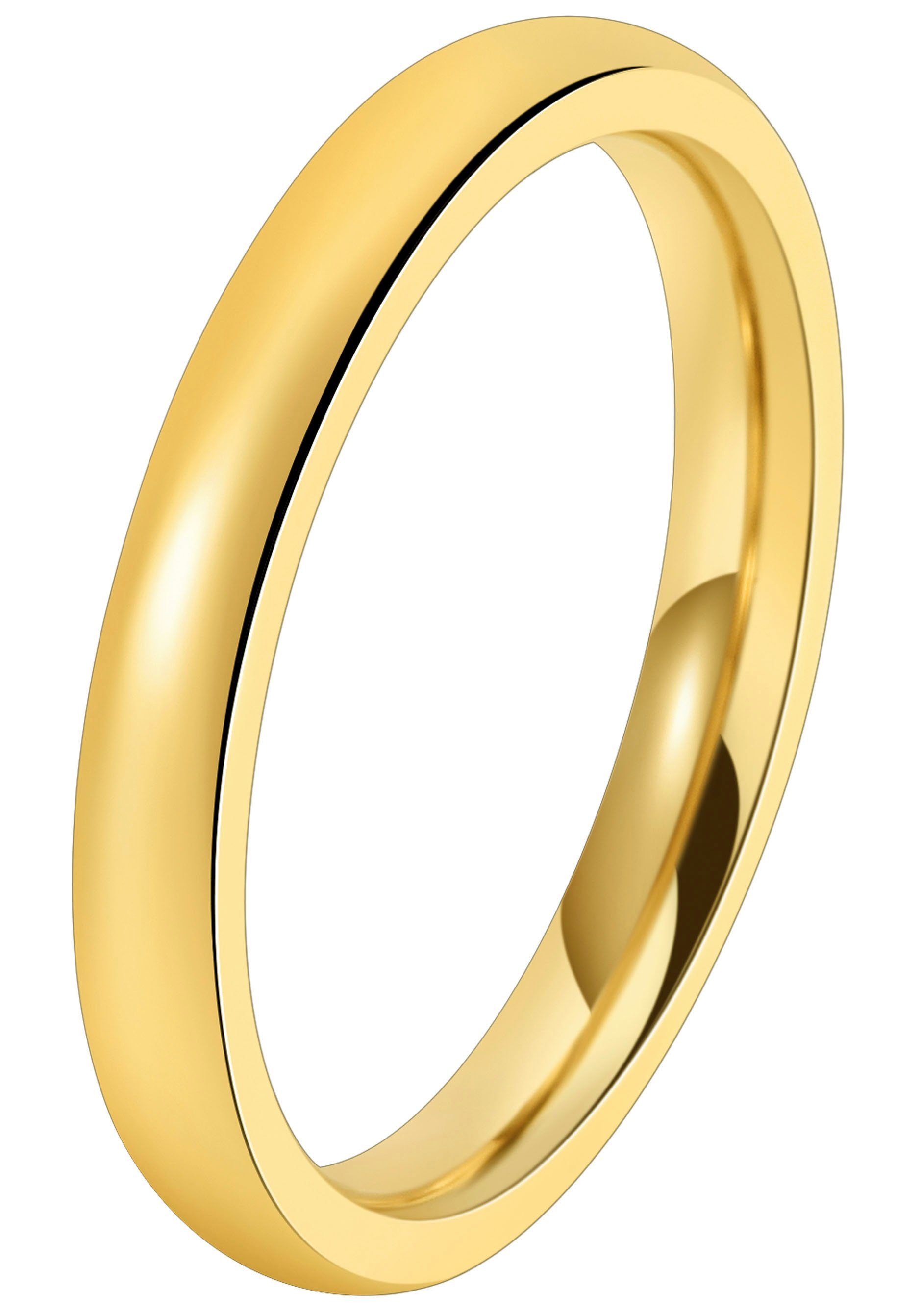 Trauring Trauring Ehering ohne Geschenk DOOSTI LIEBE, Partnerring Zirkonia gelbgoldfarben Edelstahl o. mit Schmuck