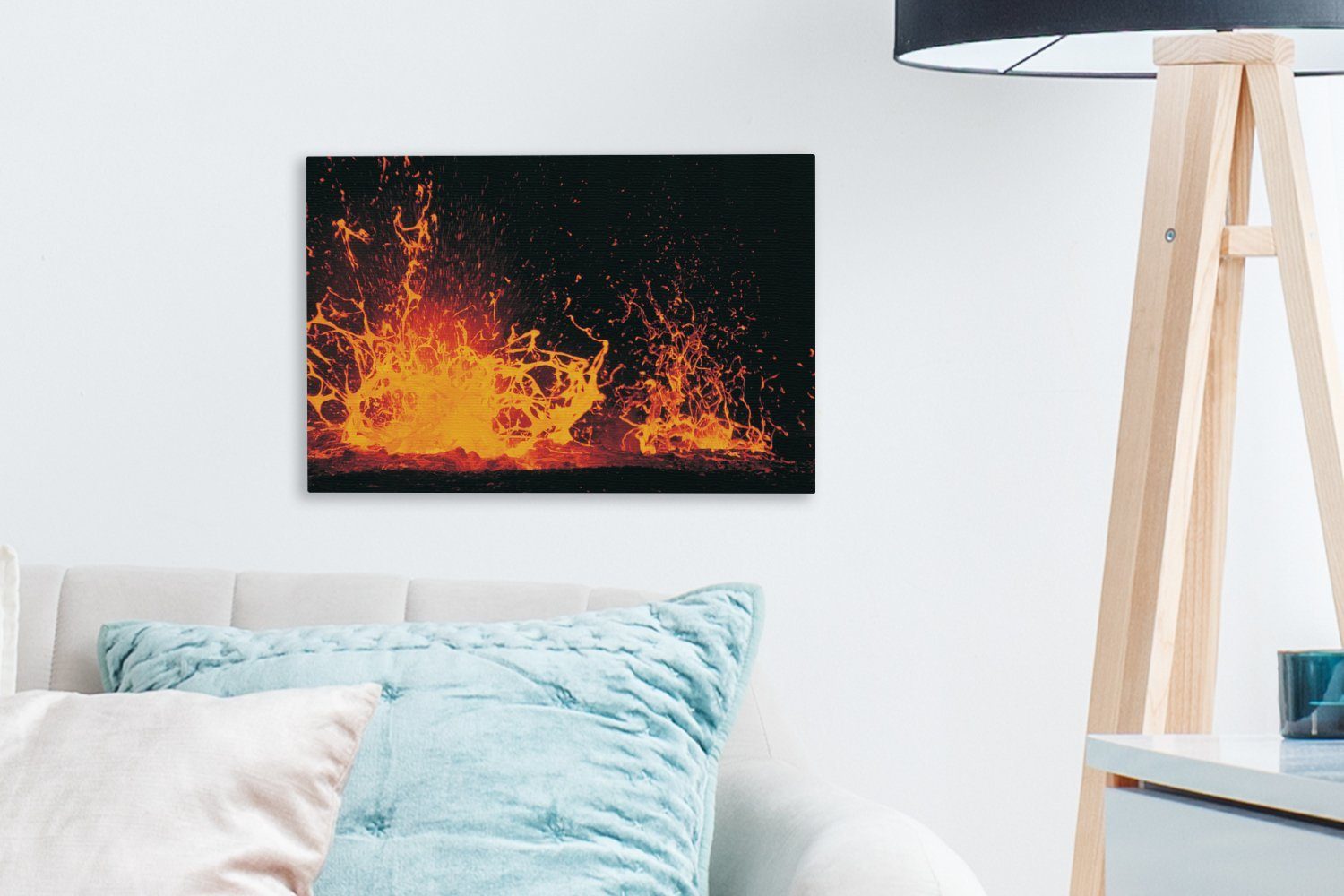 OneMillionCanvasses® Leinwandbild Lavakunst nach Vulkanausbruch, Wanddeko, Wandbild St), 30x20 cm Aufhängefertig, (1 Leinwandbilder