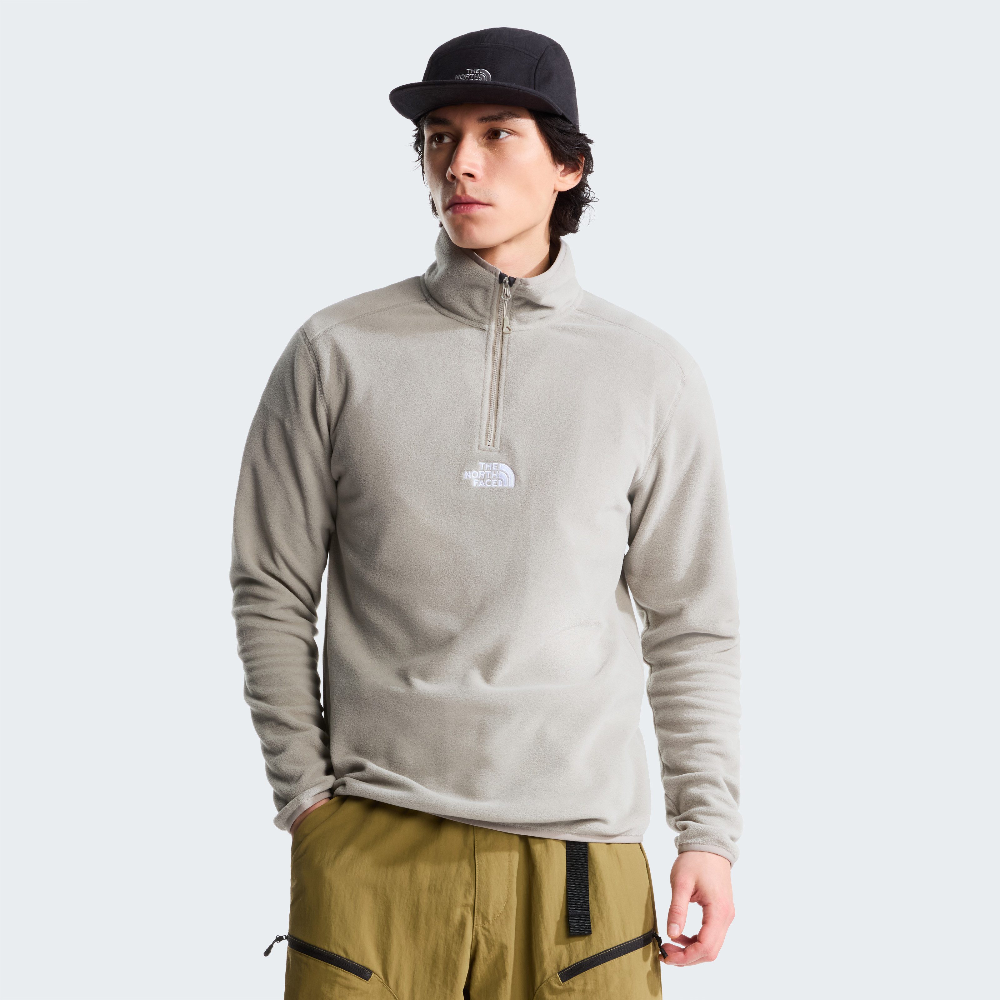 The North Face Fleecepullover M GLACIER 1/4 ZIP - EMBROIDERED LOGO mit 1/4-Zip-Design, atmungsaktiv, schnell trocknend, wasserabweisend