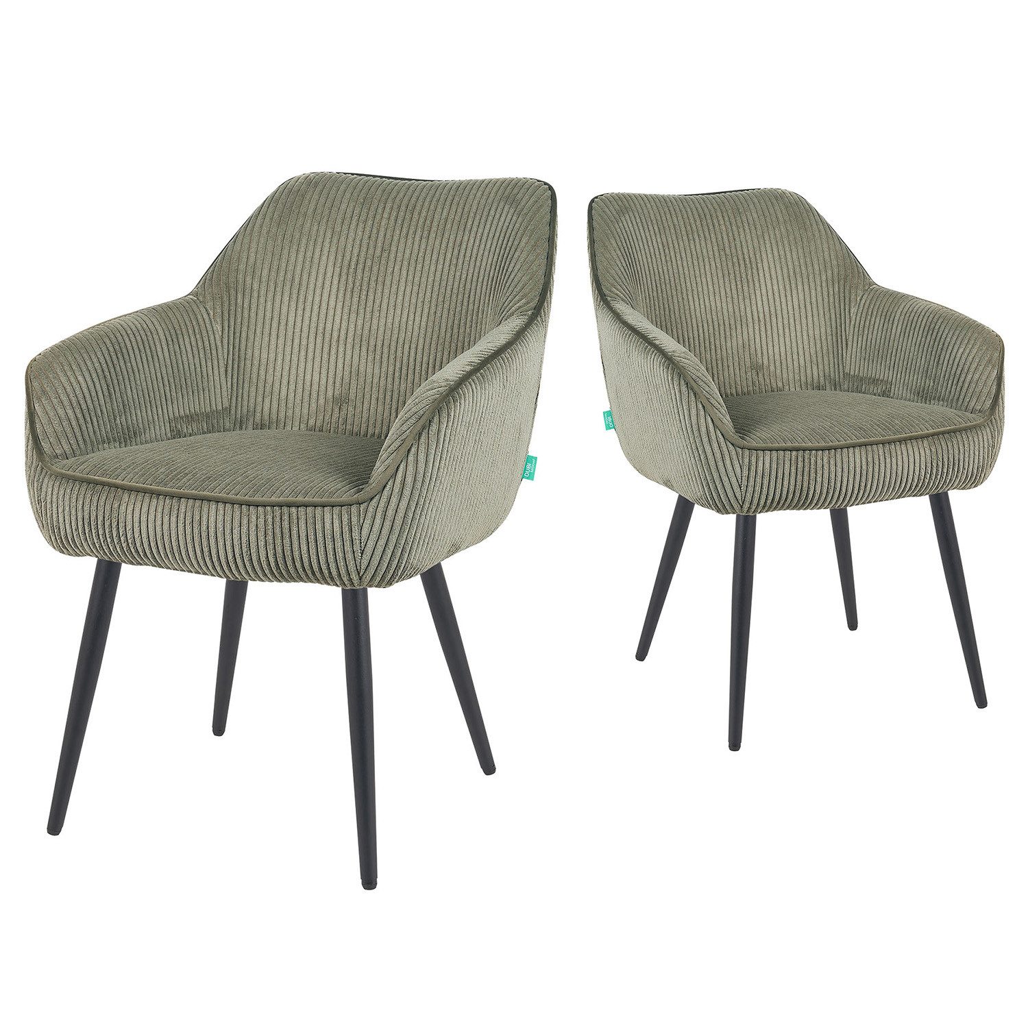 DUBI Möbel Polsterstuhl Mika-Kian 2er-Set, Federkern, pulverbeschichtet, 36 günstig online kaufen